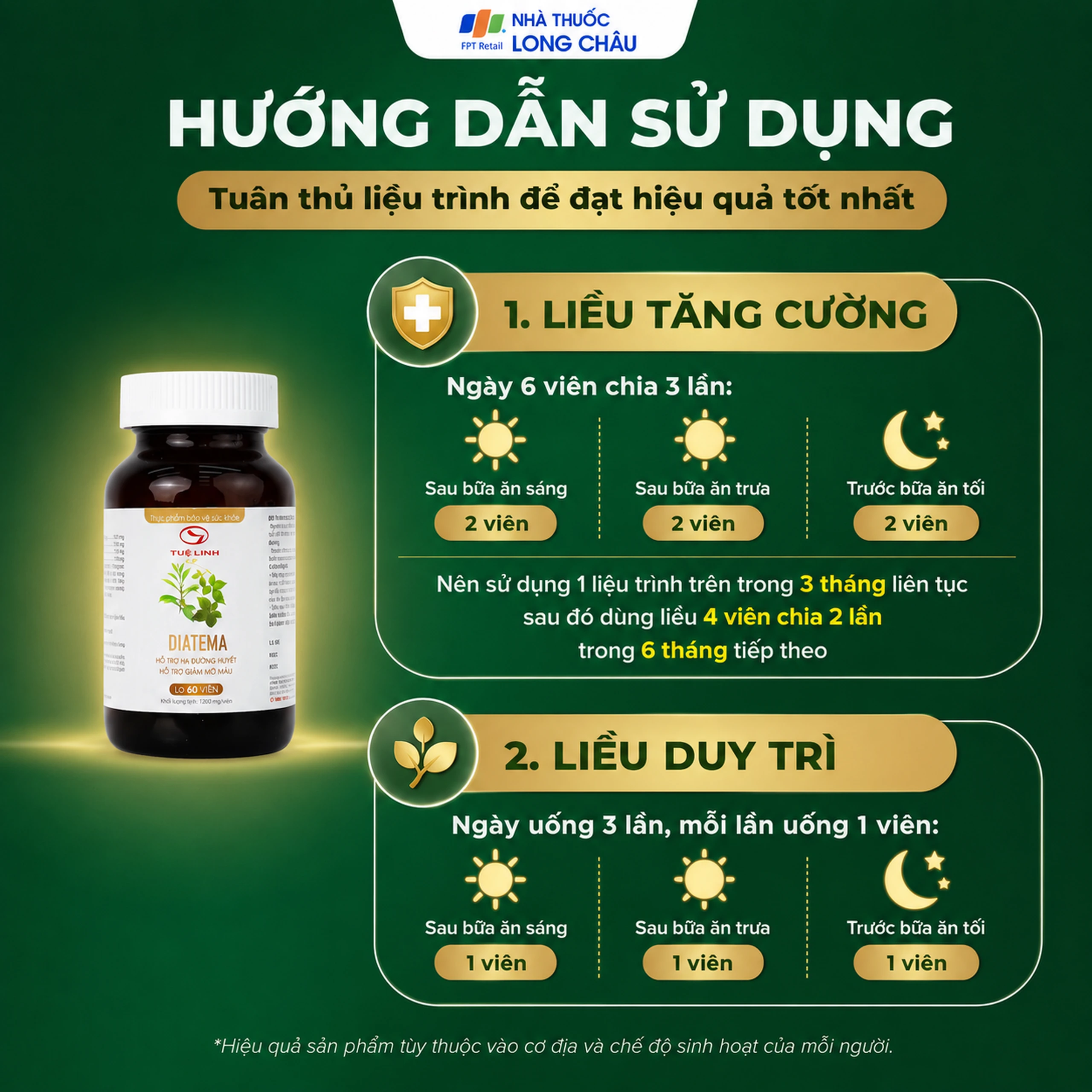 Viên hỗ trợ hạ đường huyết Diatema Tuệ Linh (60 viên) 5