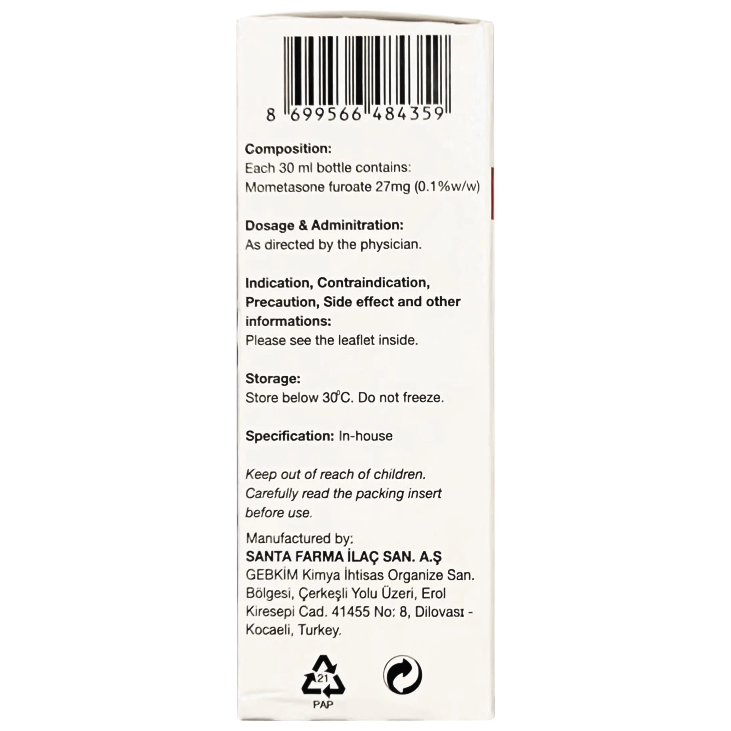 Thuốc Codermo 0.1% Lotion Santa điều trị các tổn thương viêm và ngứa (30ml) 2