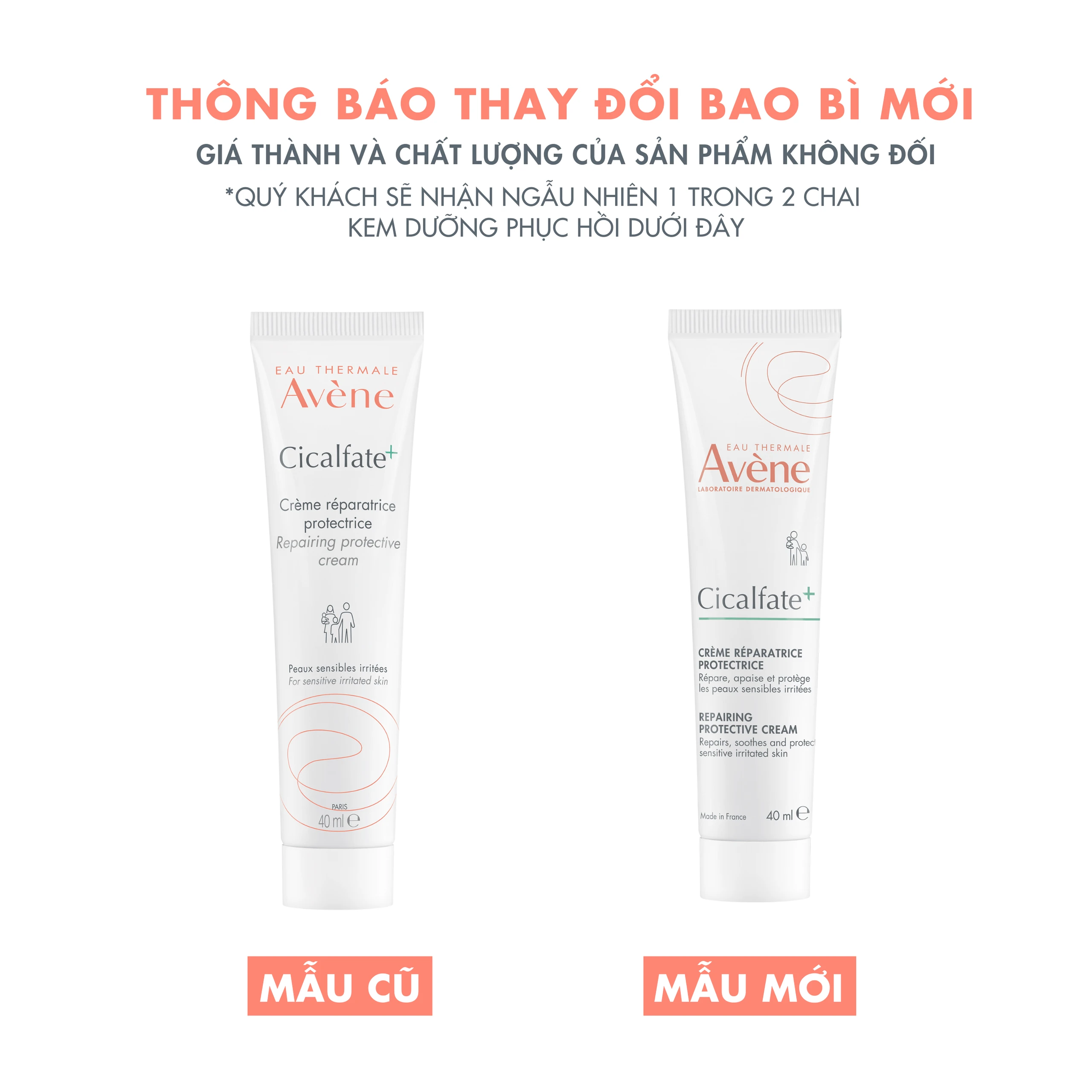 Kem bôi phục hồi da Avene Cicalfate Cream 40ml