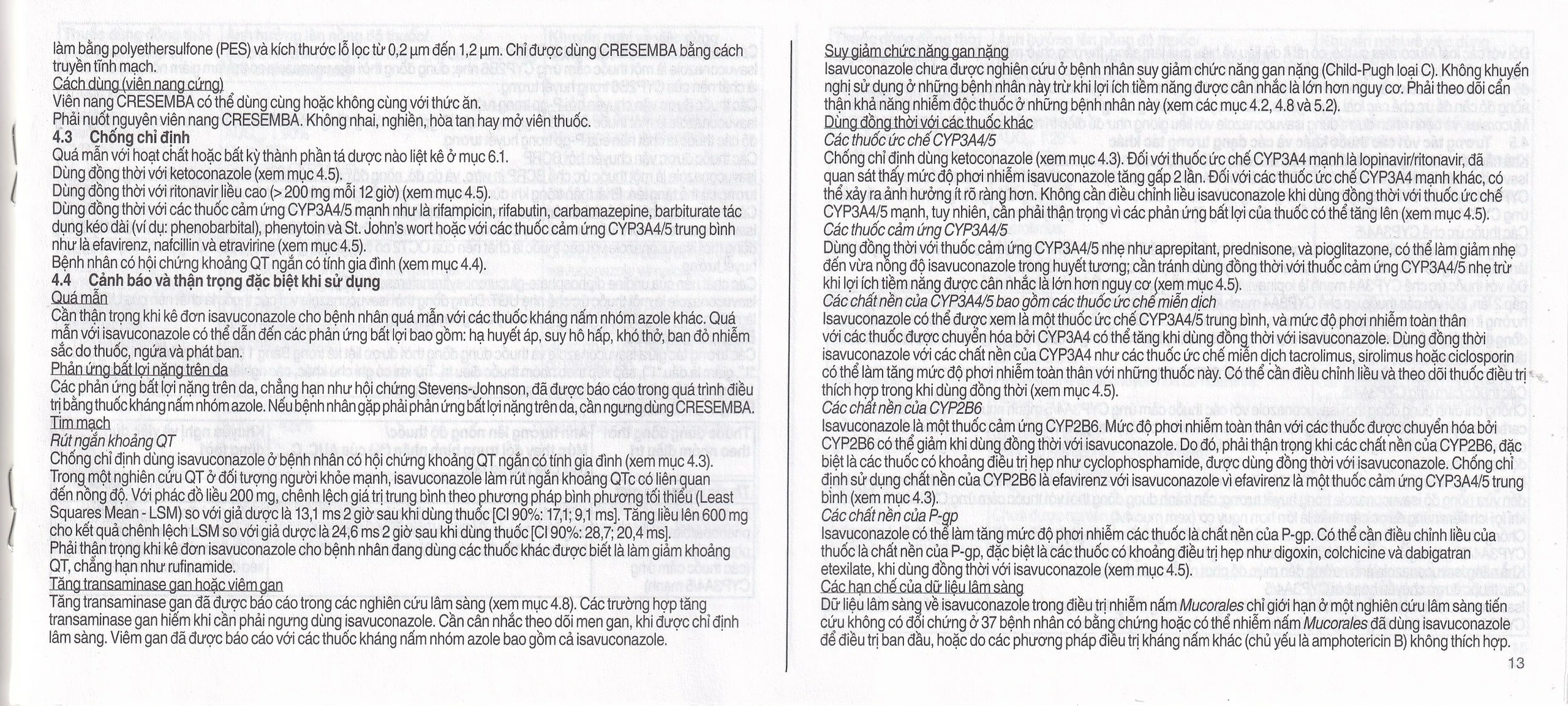 Thuốc Cresemba 100mg Pfizer điều trị nhiễm nấm Aspergillus xâm lấn và nhiễm nấm Mucorales (2 vỉ x 7 viên)