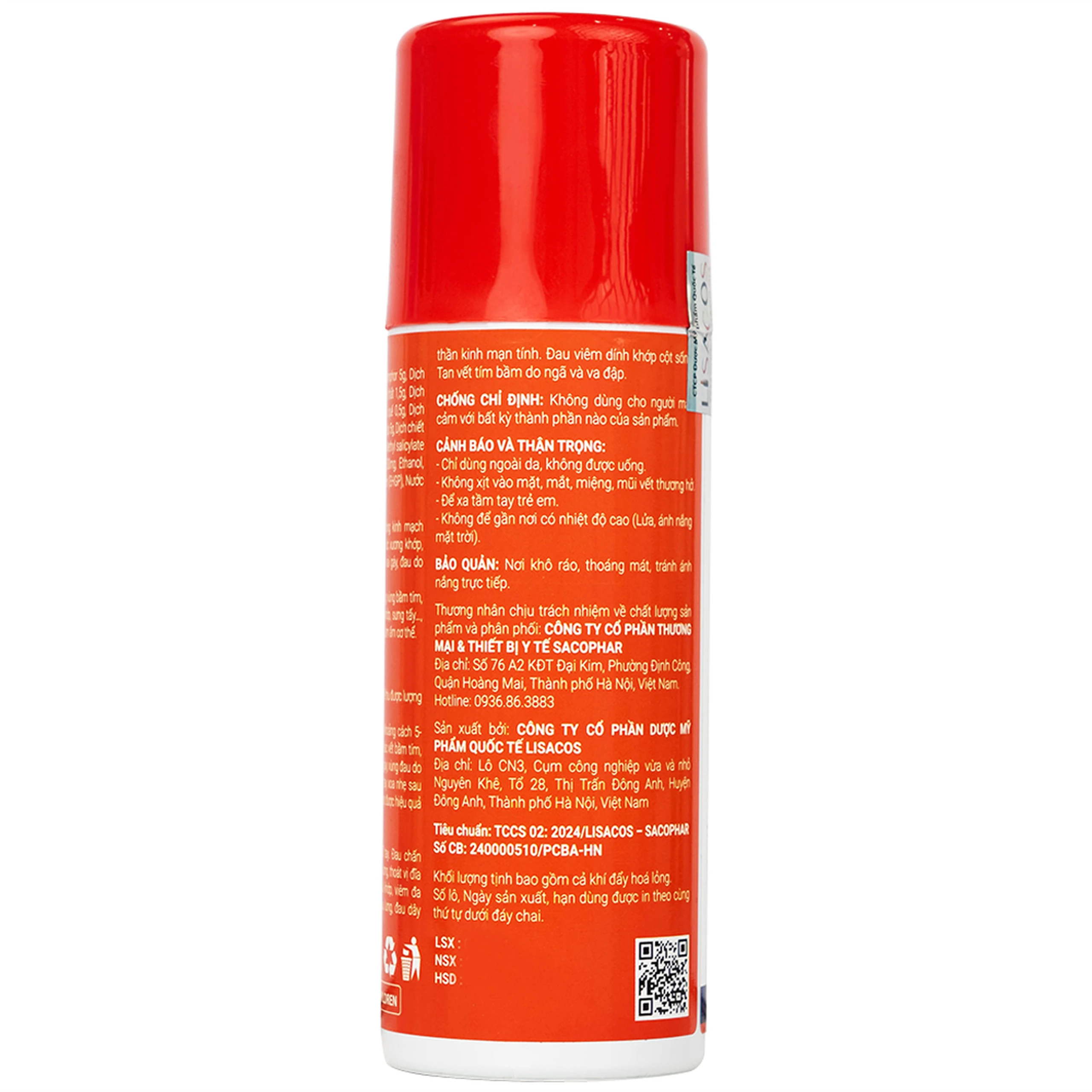 Chai xịt nóng Voltogel Hot Spray 120ml giúp giảm đau cơ, đau vai, bầm tím, bong gân