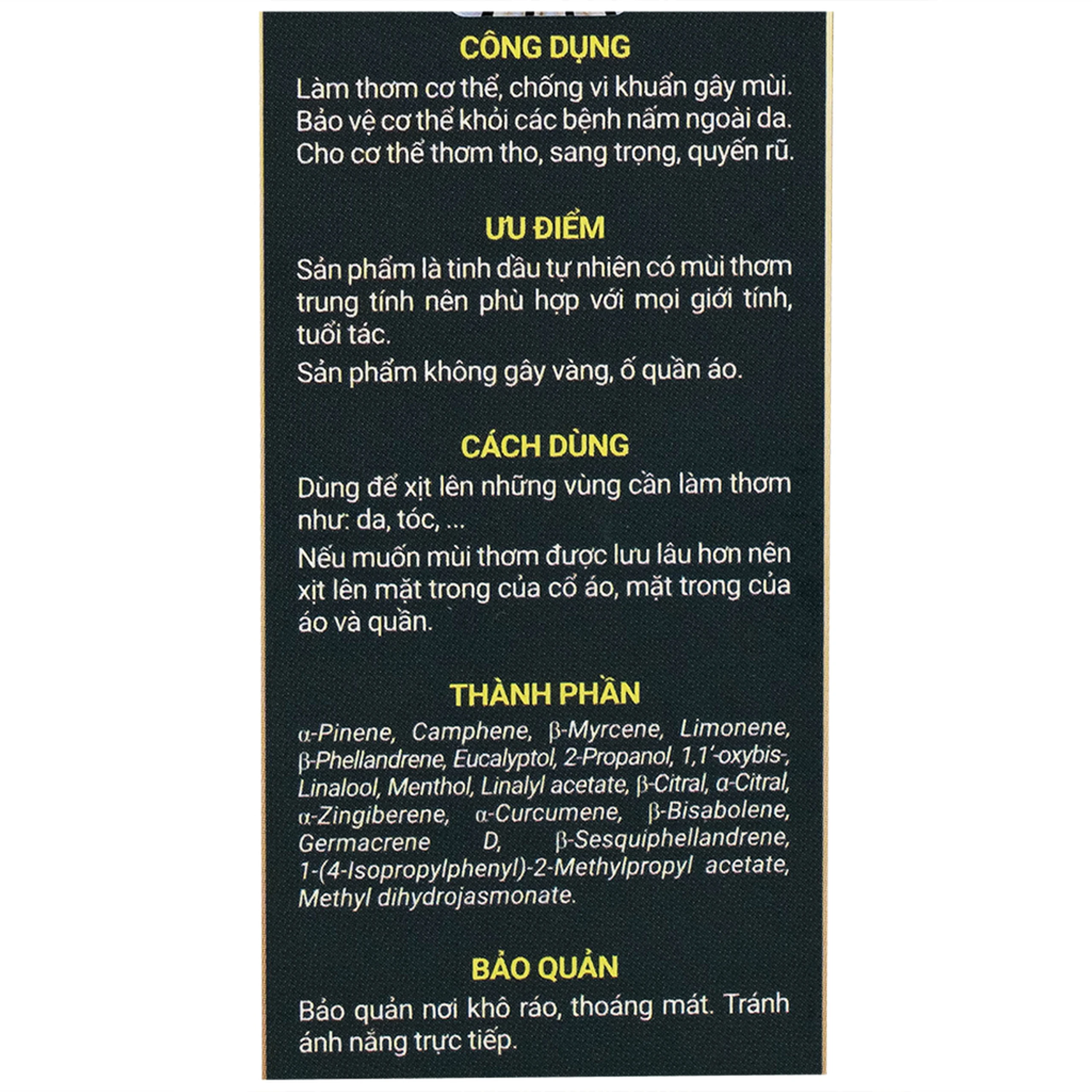 Tinh dầu Le Gamme Thảo Nguyên 50ml làm thơm cơ thể, chống vi khuẩn gây mùi