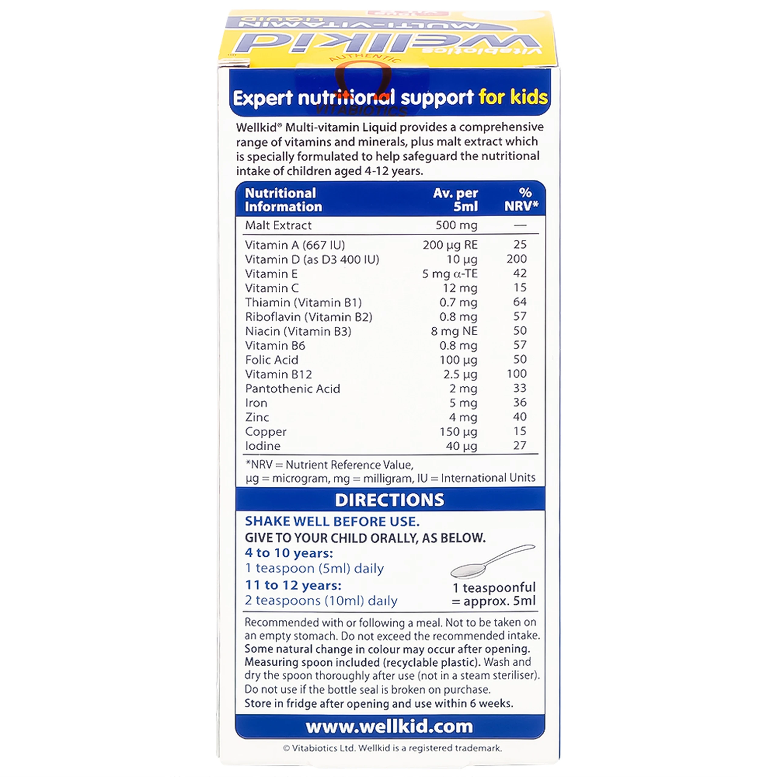 Siro bổ sung vitamin khoáng chất cho trẻ emWellKid Multi-Vitamin Liquid (150ml)