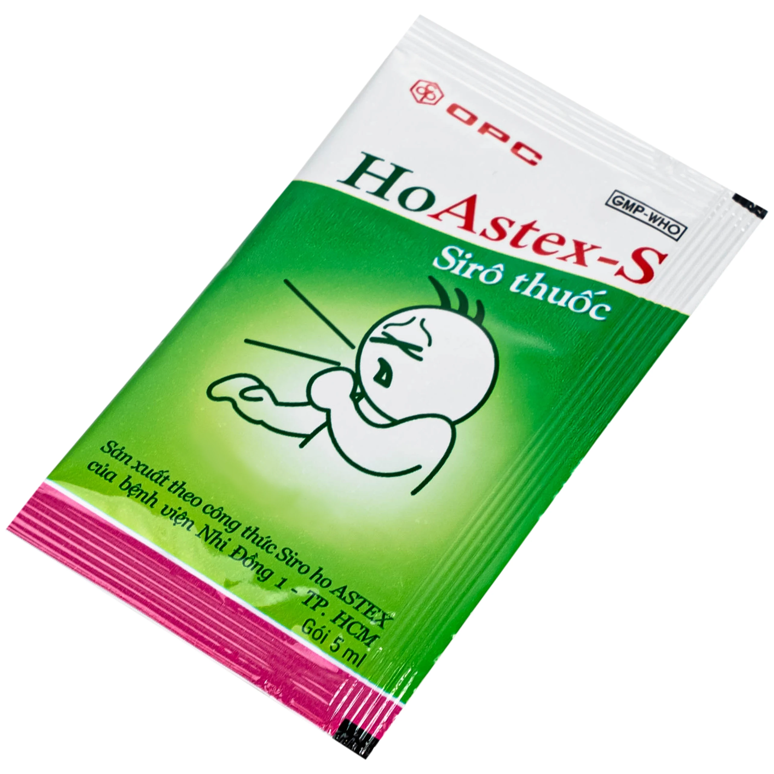 Siro HoAstex-S OPC điều trị ho, giảm ho trong viêm họng, viêm phế quản (30 gói x 5ml)