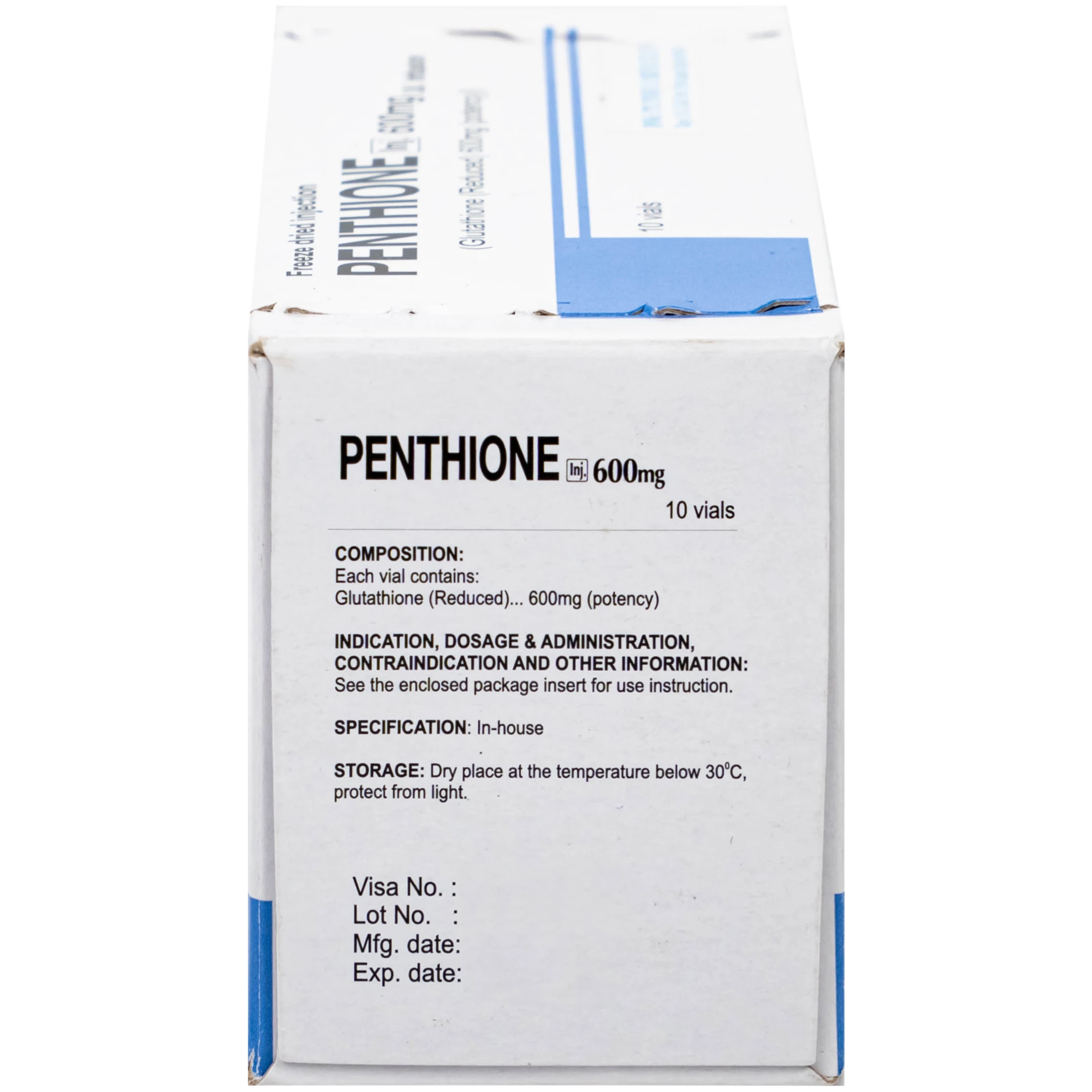 Bột pha tiêm Penthione 600mg Penmix Hỗ trợ Điều trị ngộ độc thủy ngân (10 lọ) 5