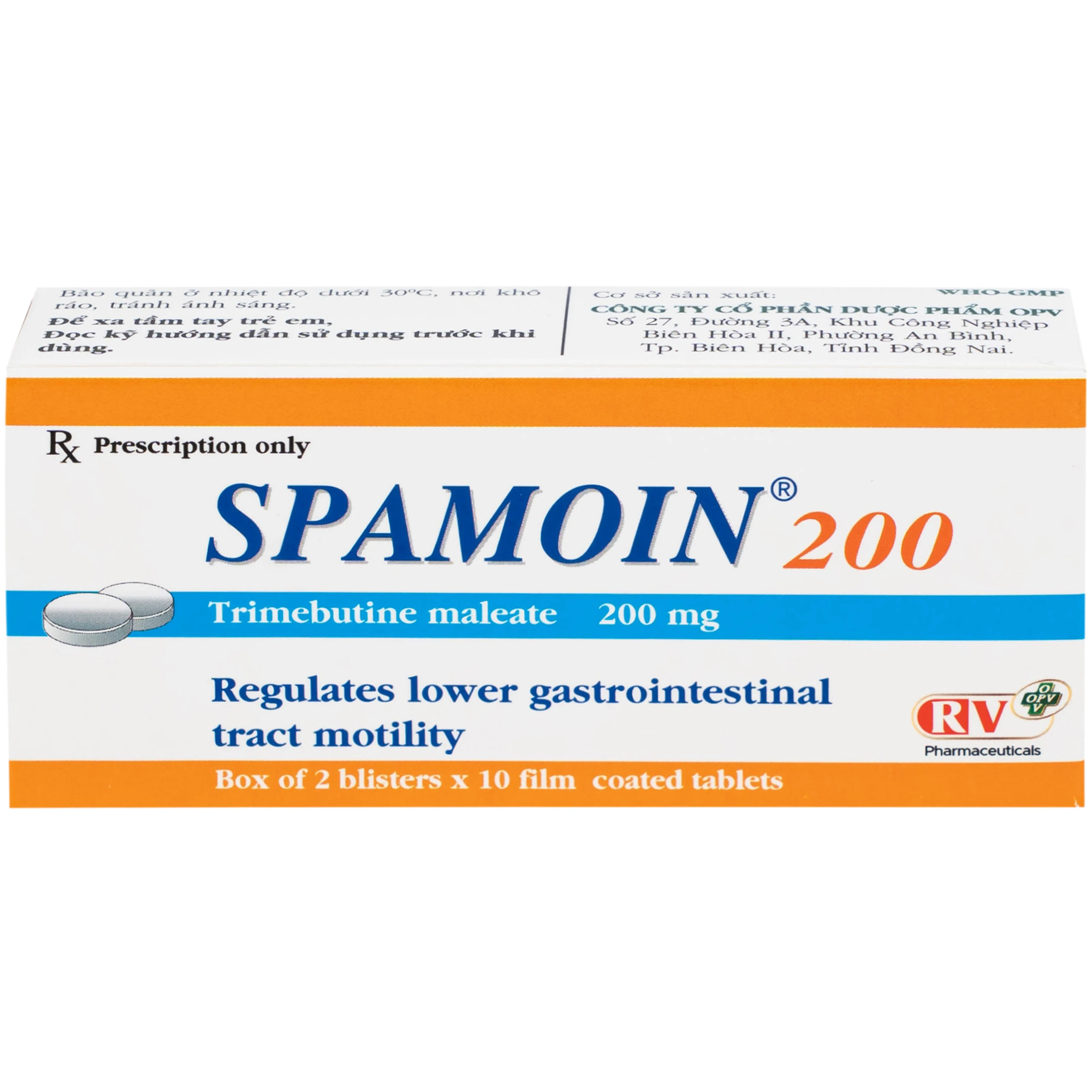 Thuốc Spamoin 200mg OPV điều trị rối loạn chức năng đường ruột (2 vỉ x 10 viên) 3