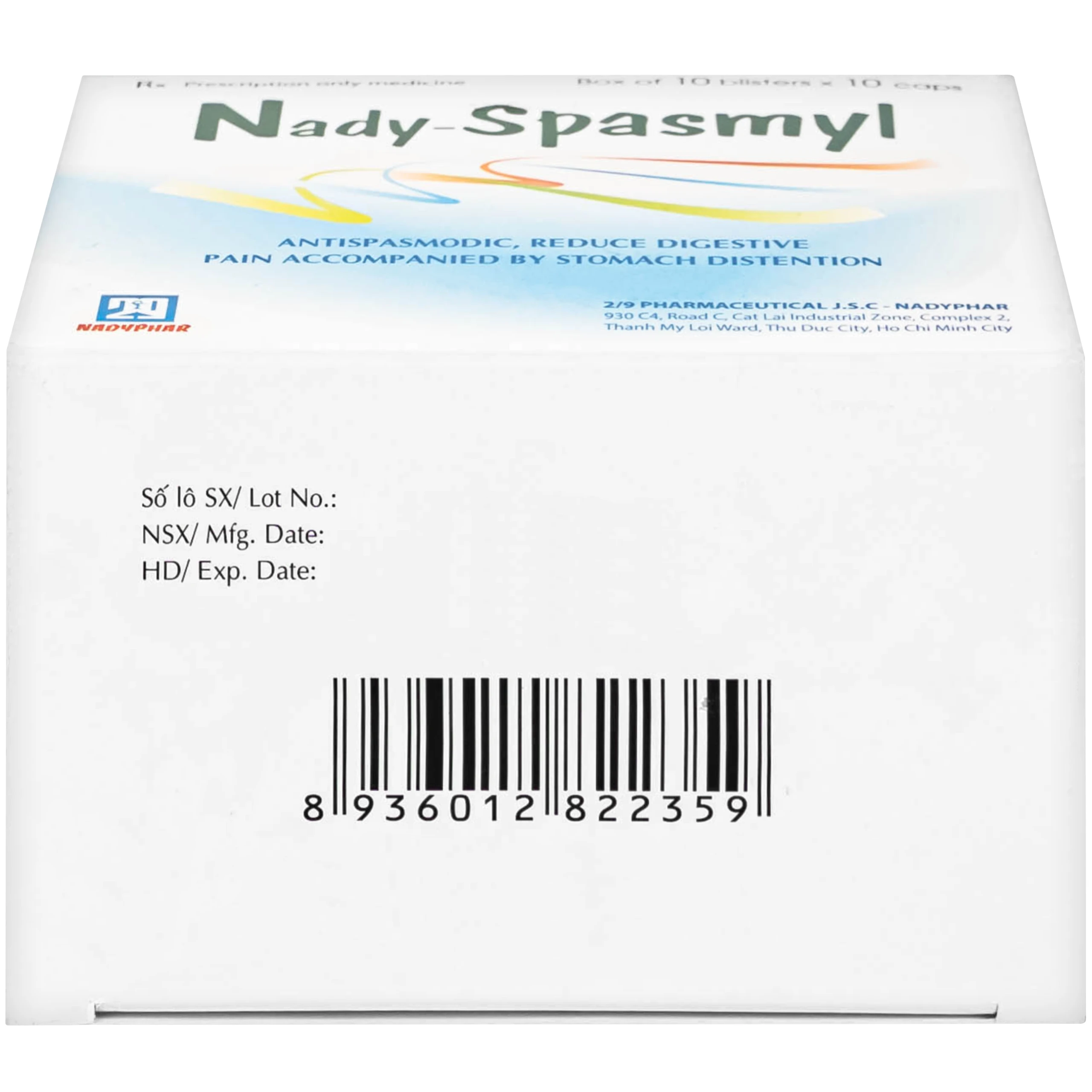 Thuốc Nady-Spasmyl chống co thắt, giảm các cơn đau đường ruột, dạ dày ( 10 vỉ 10 viên )