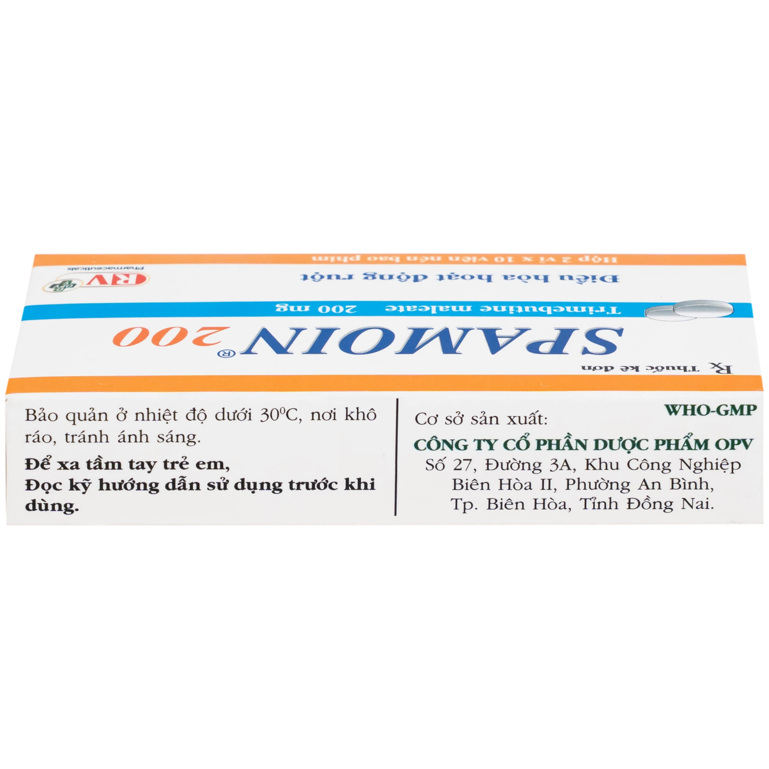 Thuốc Spamoin 200mg OPV điều trị rối loạn chức năng đường ruột (2 vỉ x 10 viên) 4