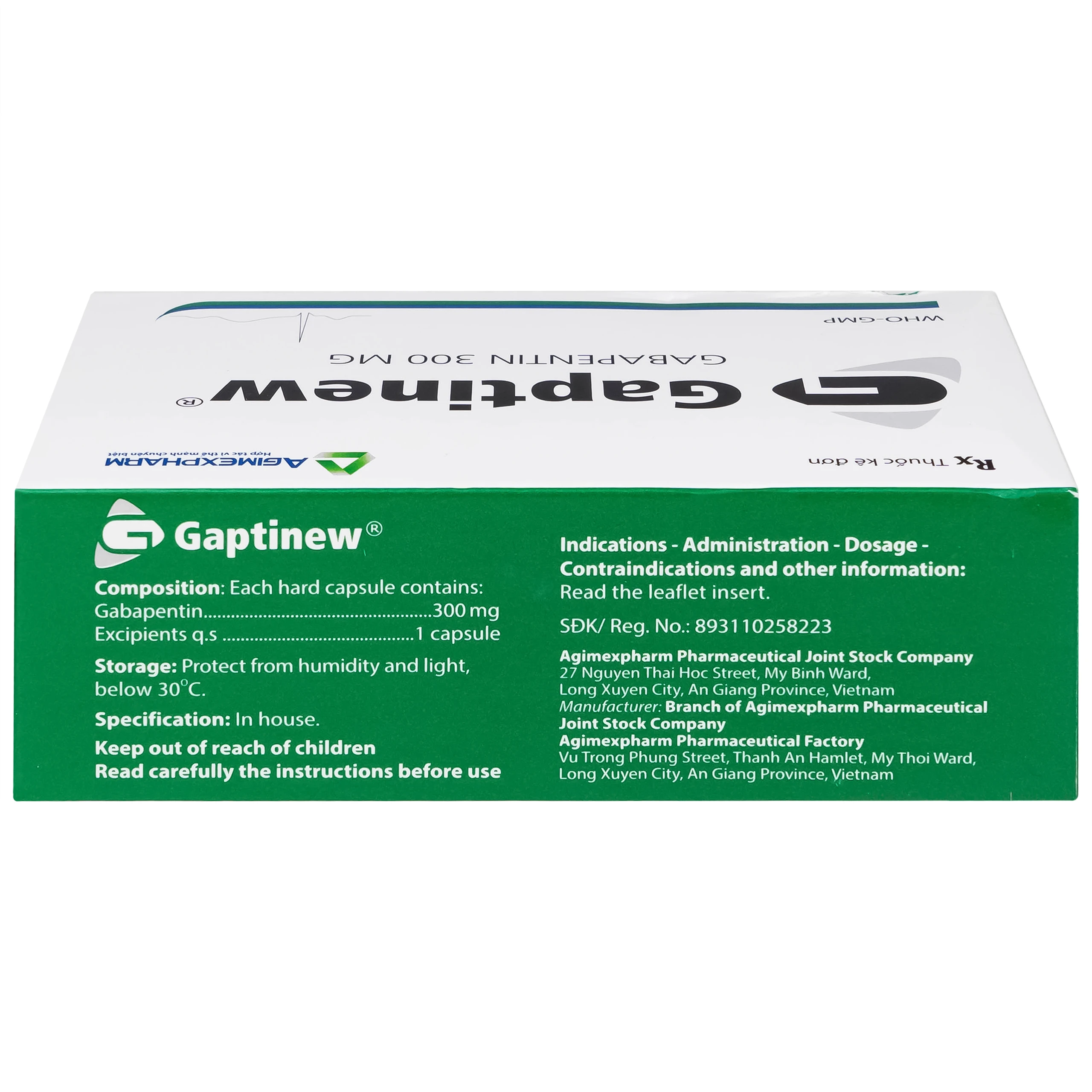 Thuốc Gaptinew 300mg Agimexpharm điều trị động kinh và đau thần kinh ngoại biên (10 vỉ x 10 viên)