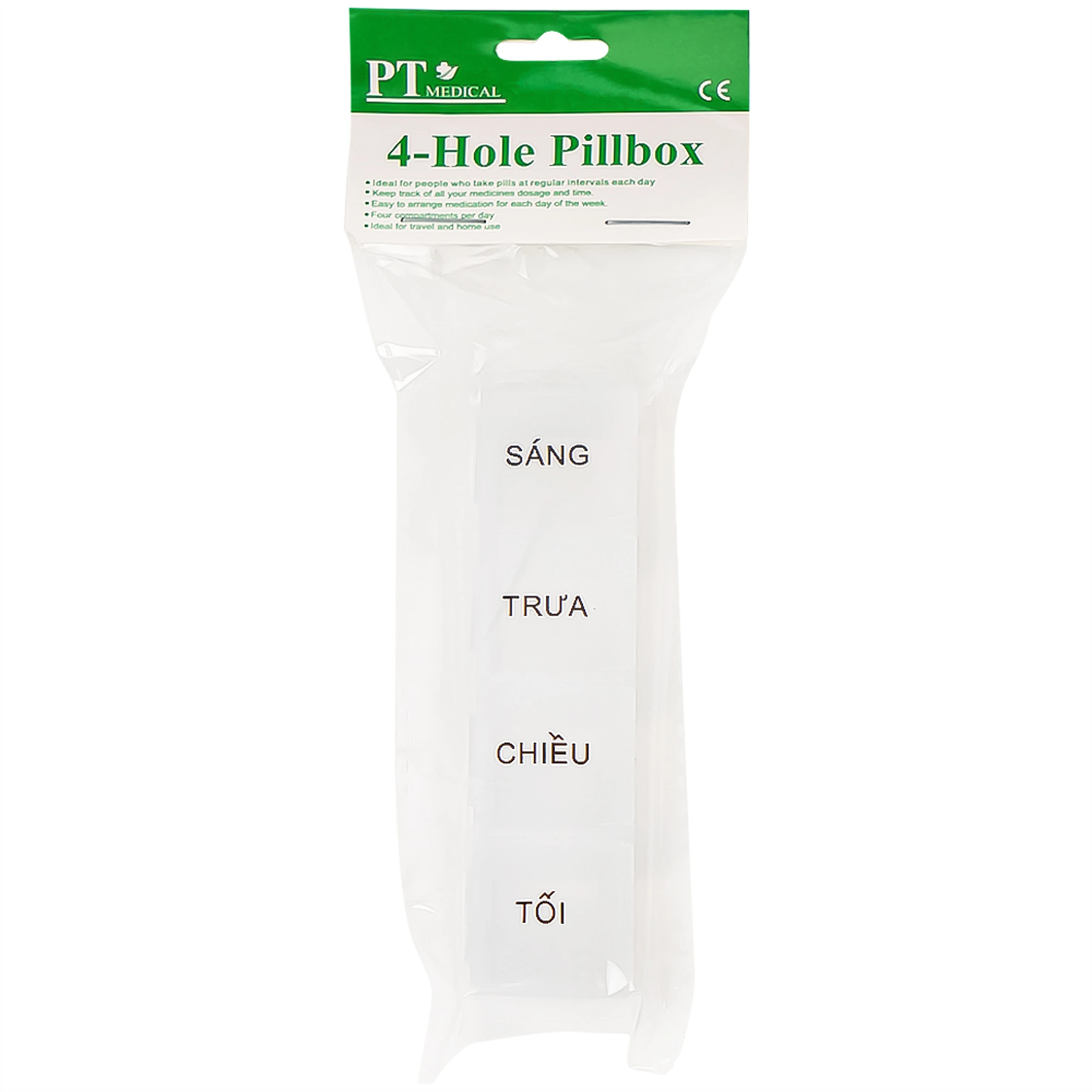 Hộp phân liều ngày 4 ngăn dài, nhỏ gọn, tiện dụng