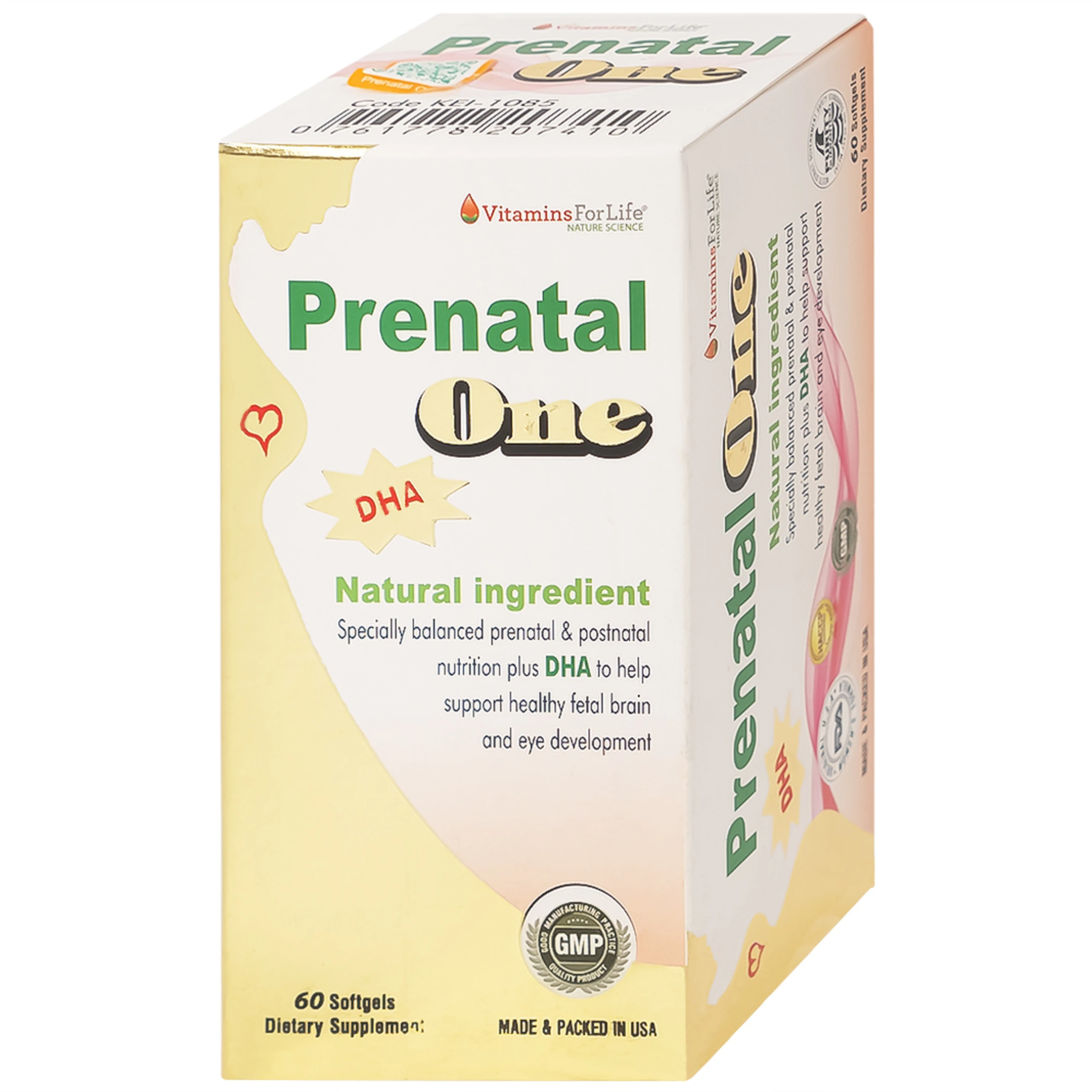 Viên uống bổ sung vitamin và khoáng chất cho phụ nữ mang thai và sau sinh Prenatal One Vitamins For Life (60 viên)