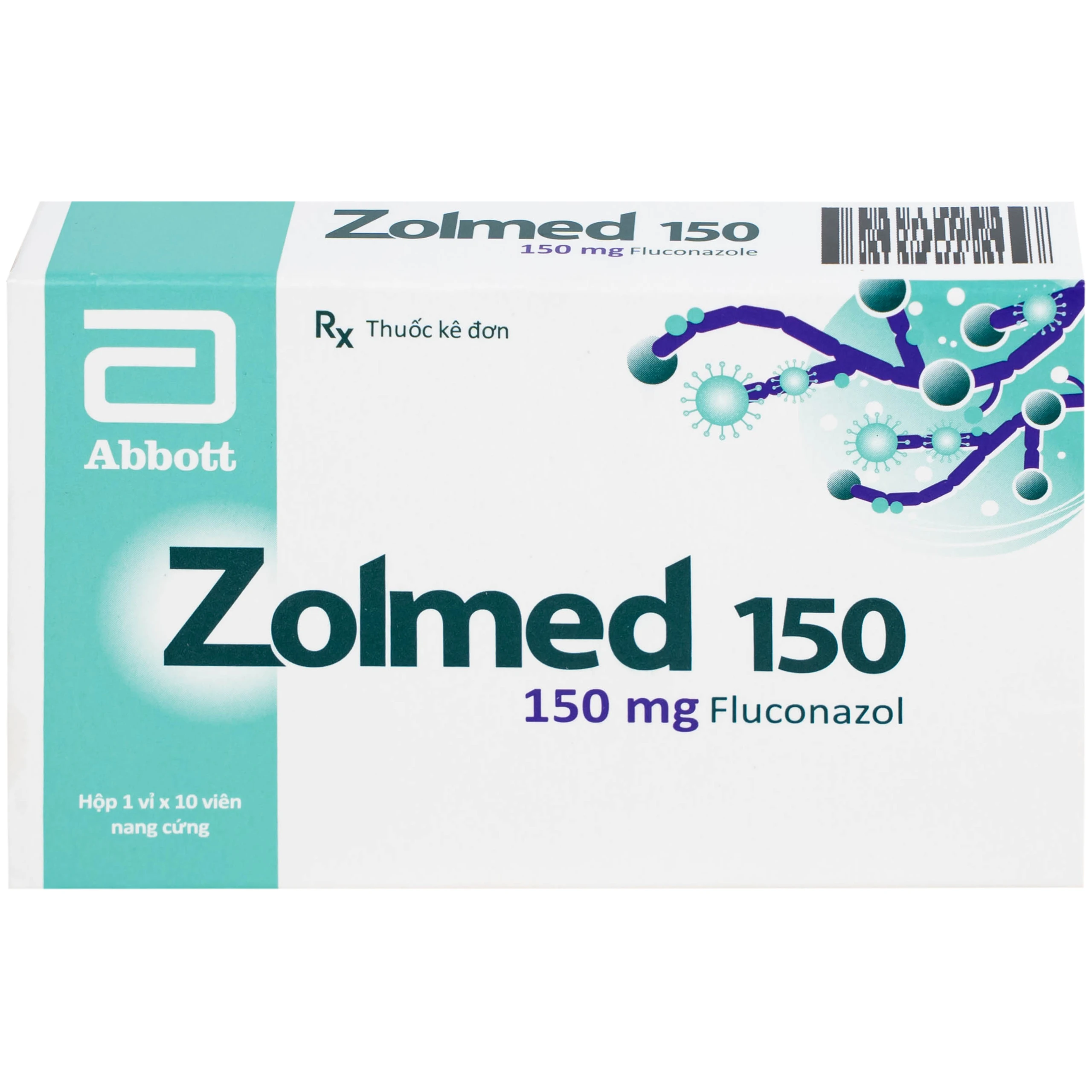Thuốc Zolmed 150 Abbott điều trị các bệnh nhiễm nấm, dự phòng nhiễm nấm (1 vỉ x 10 viên)
