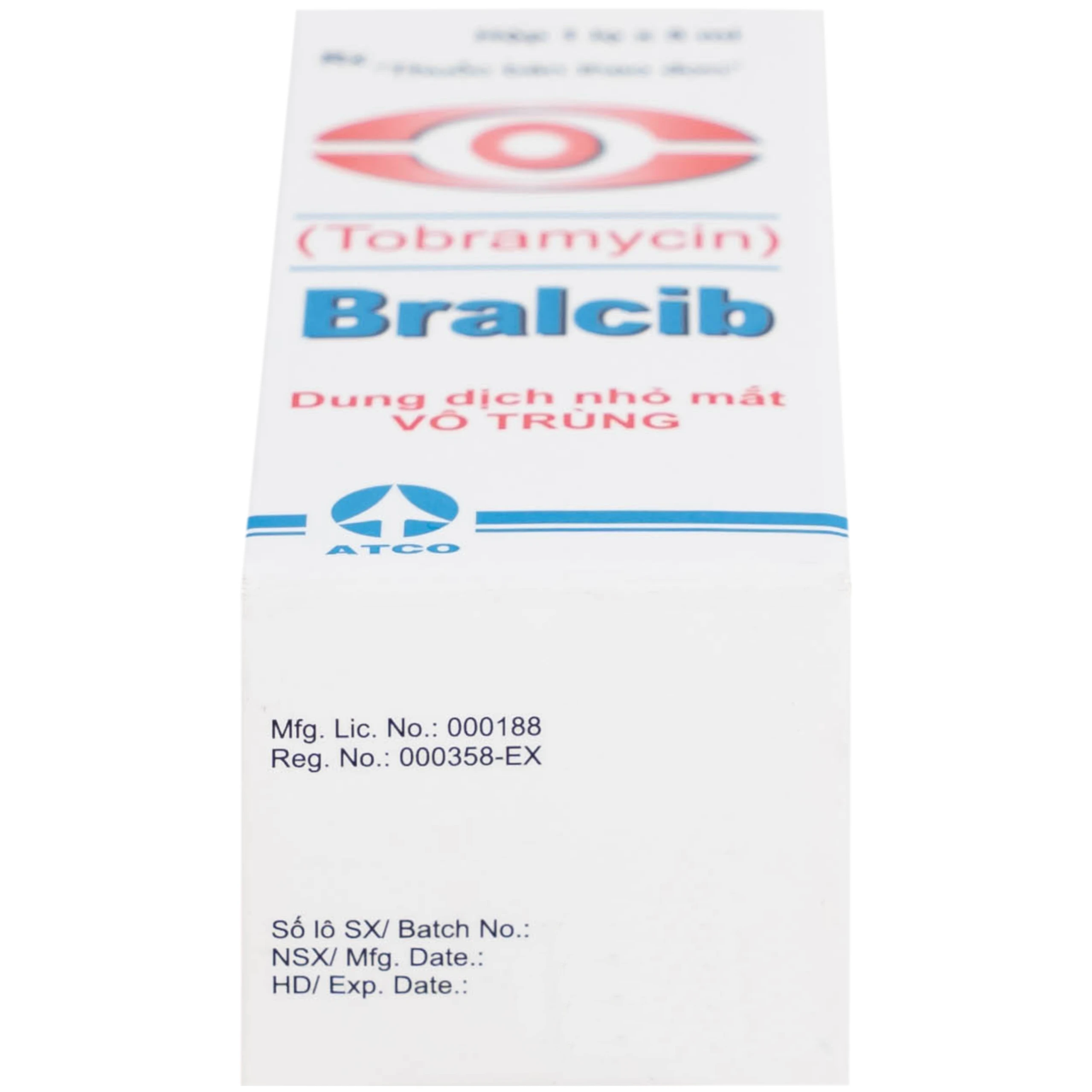 Thuốc Bralcib 3mg Atco điều trị các nhiễm khuẩn phần ngoài mắt do vi khuẩn nhạy cảm (5ml)