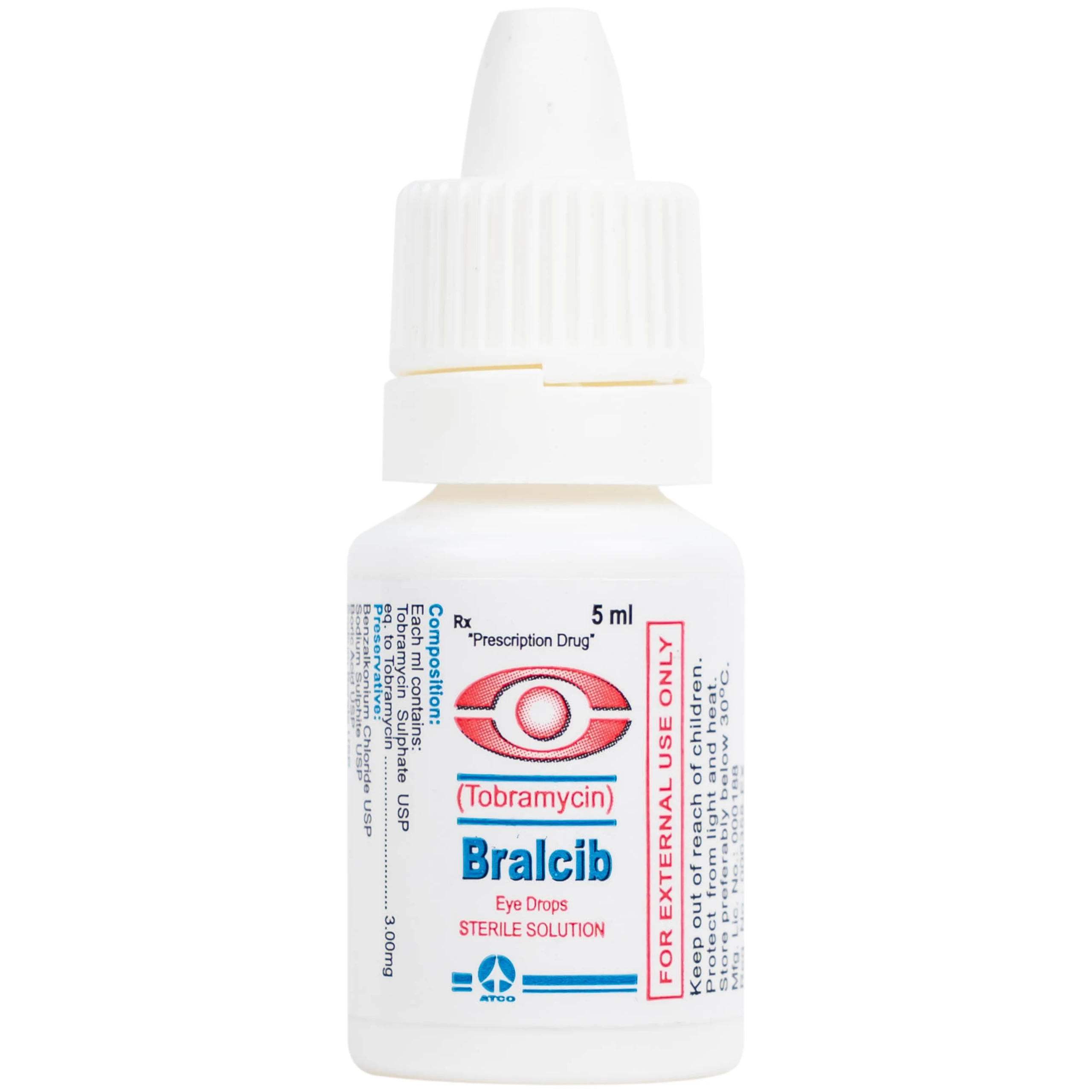 Thuốc Bralcib 3mg Atco điều trị các nhiễm khuẩn phần ngoài mắt do vi khuẩn nhạy cảm (5ml)