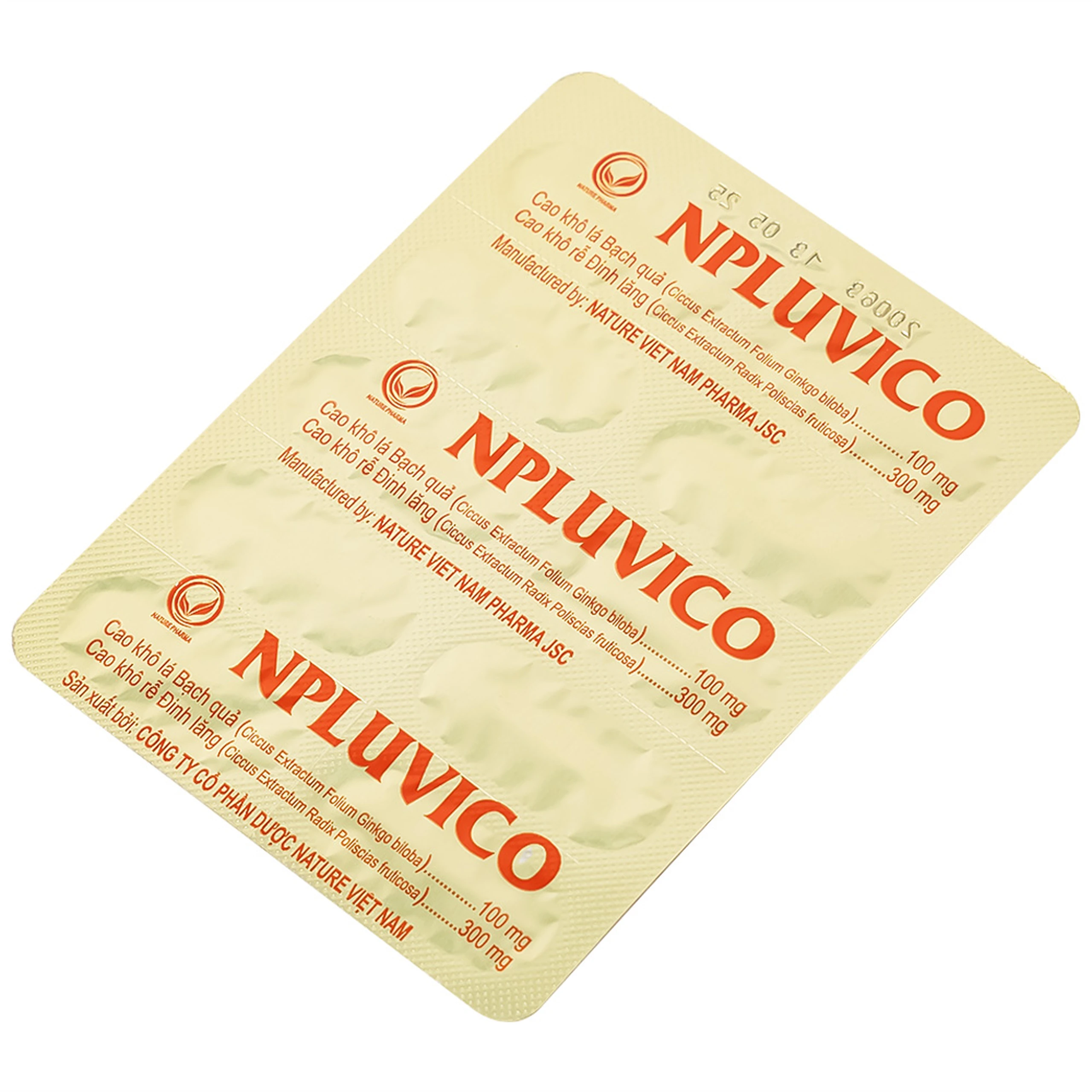 Thuốc Npluvico Nature điều trị suy tuần hoàn não (6 vỉ x 10 viên)