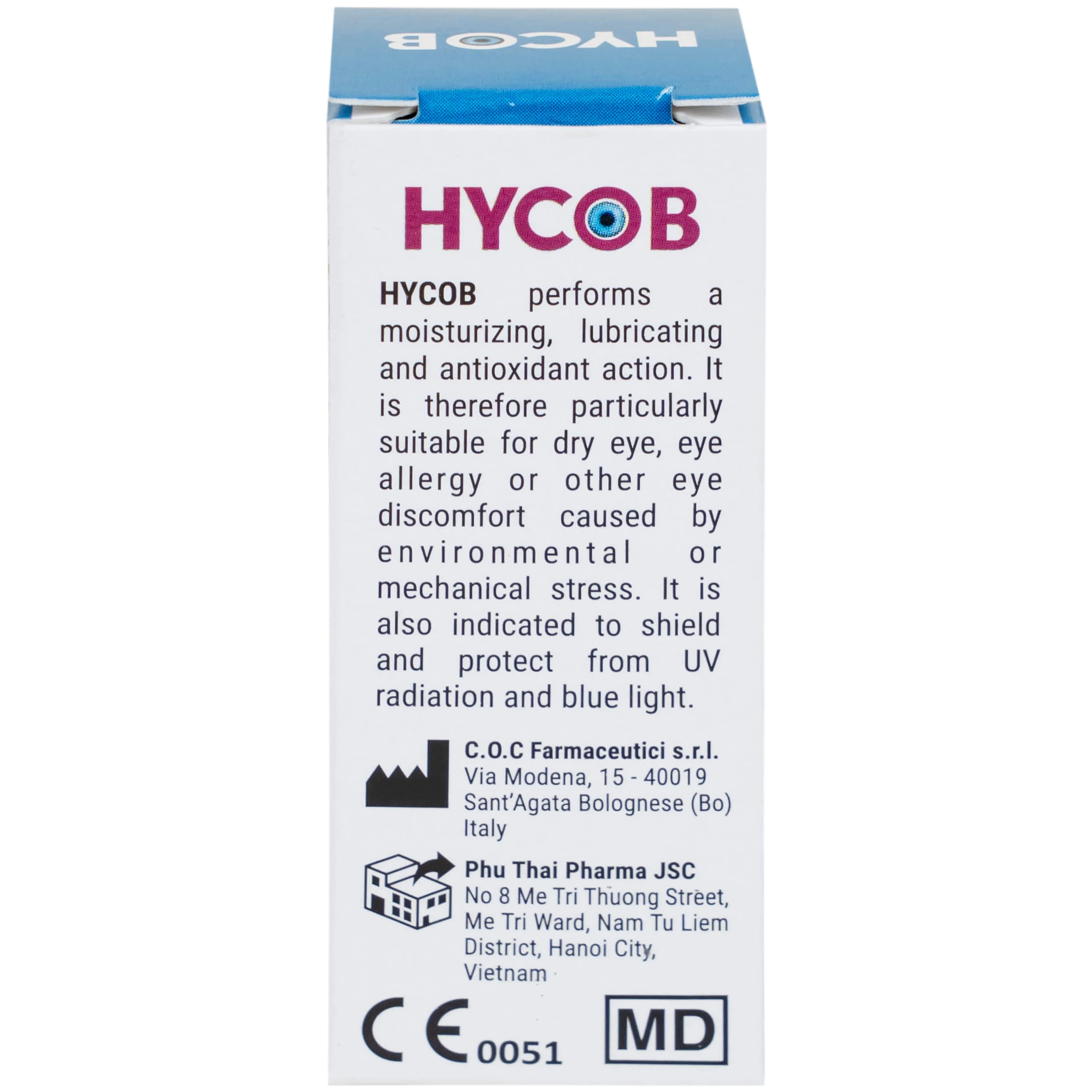 Nhỏ mắt Hycob 10ml giúp bôi trơn, tạo độ ẩm, giảm khô và mỏi mắt