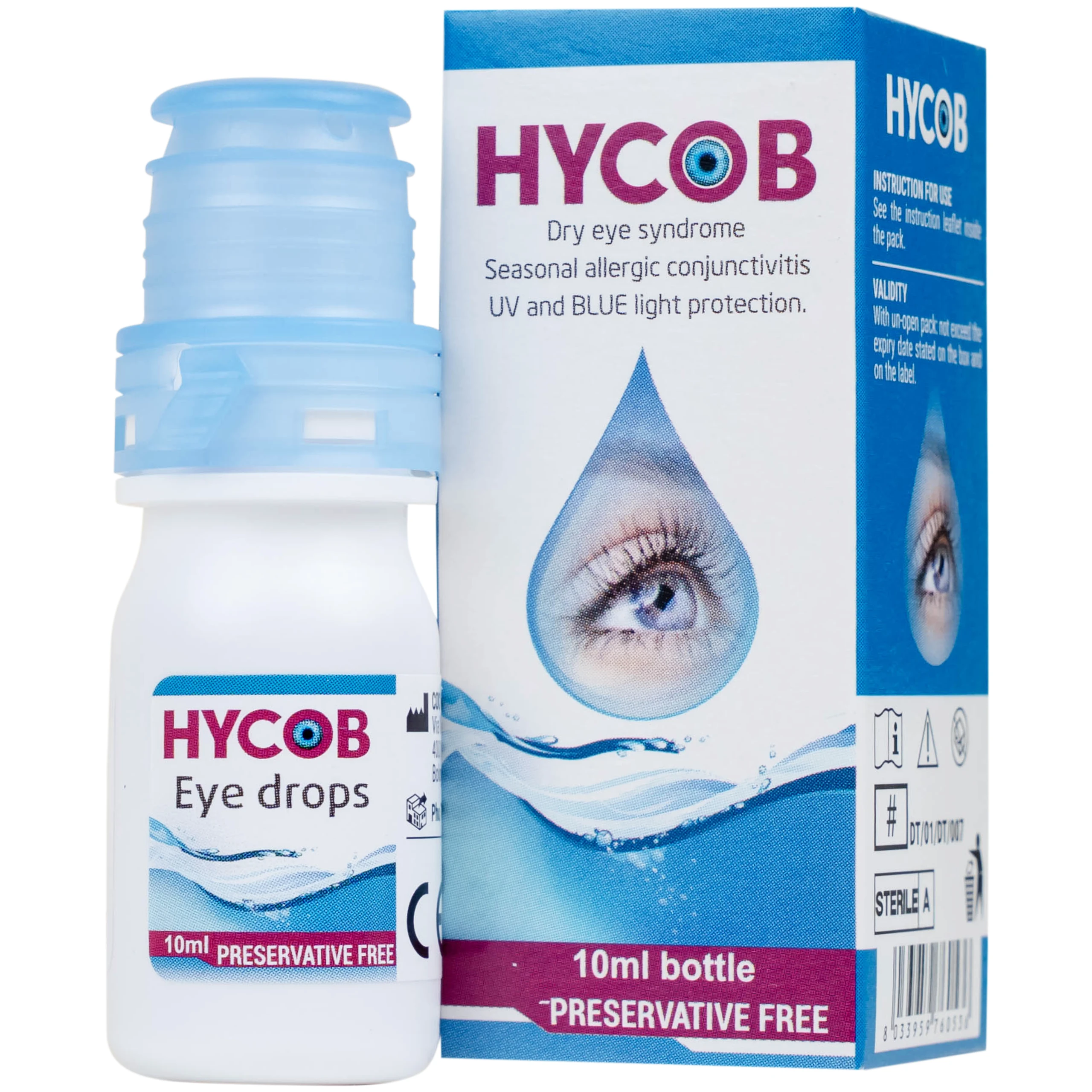 Nhỏ mắt Hycob 10ml giúp bôi trơn, tạo độ ẩm, giảm khô và mỏi mắt