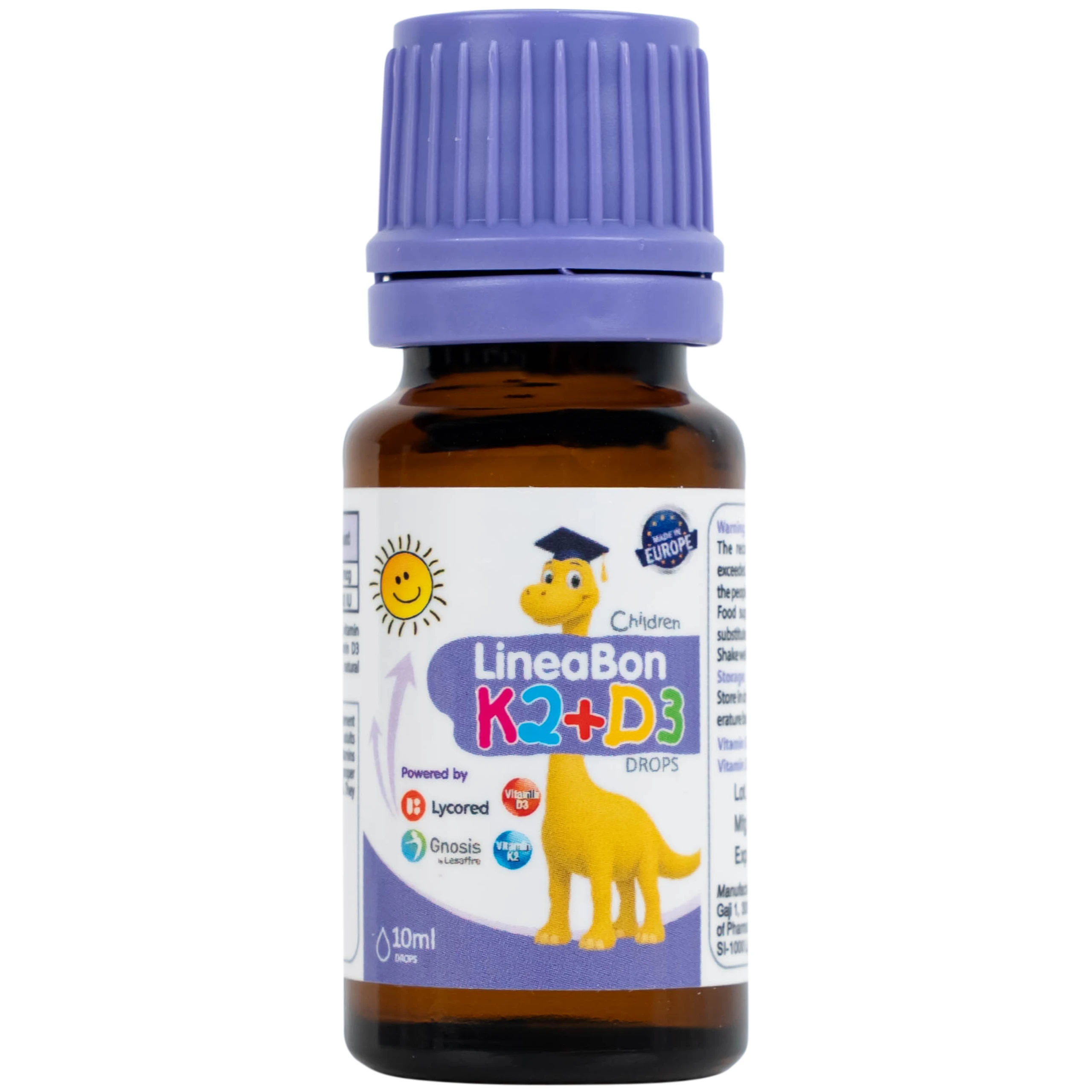 Siro giúp hỗ trợ hấp thụ canxi LineaBon K2+D3 ErgoPharm (10ml)