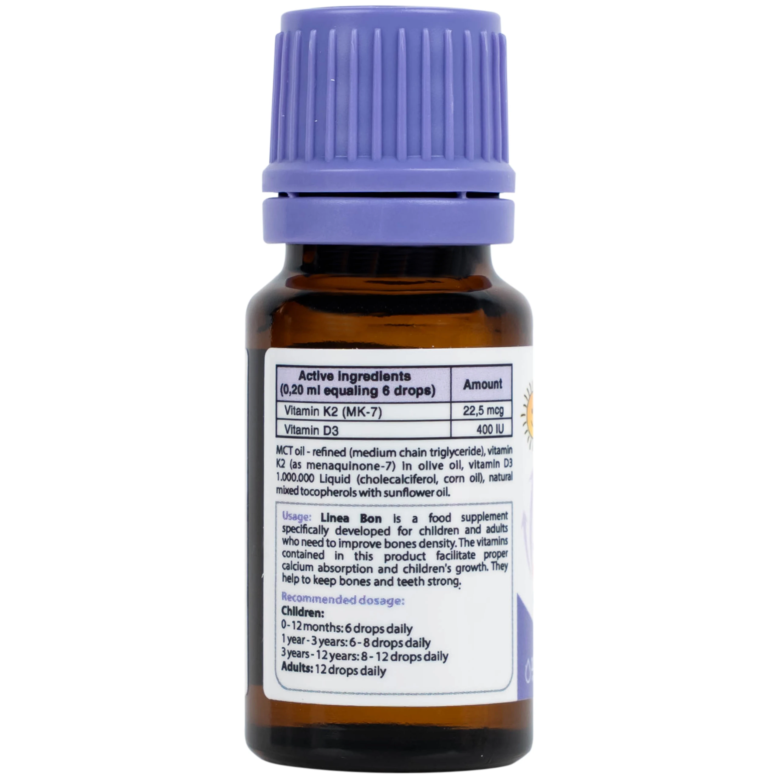 Siro giúp hỗ trợ hấp thụ canxi LineaBon K2+D3 ErgoPharm (10ml)