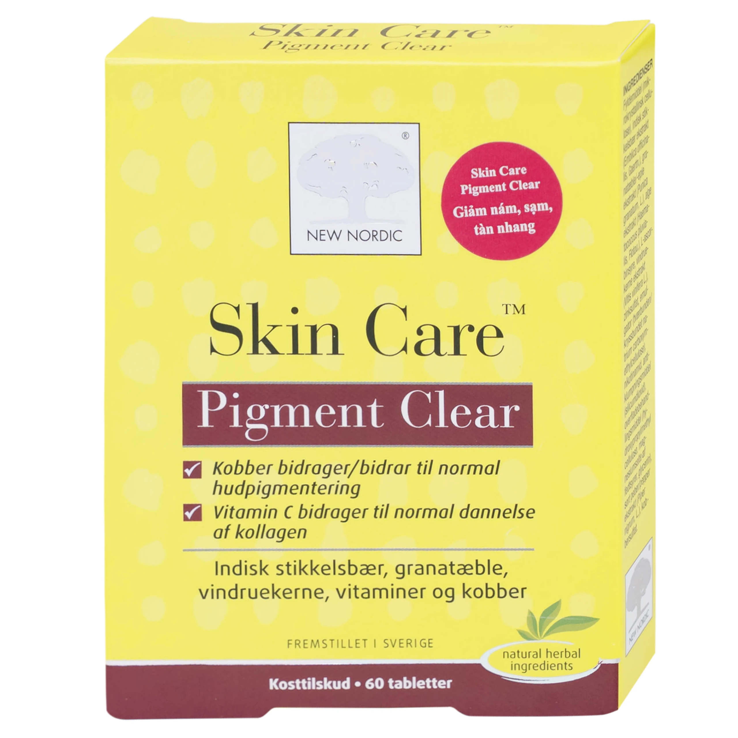 Viên uống giúp làm đẹp da, chống oxi hóa và giảm lão hóa da Skin Care Pigment Clear New Nordic (2 vỉ x 30 viên)