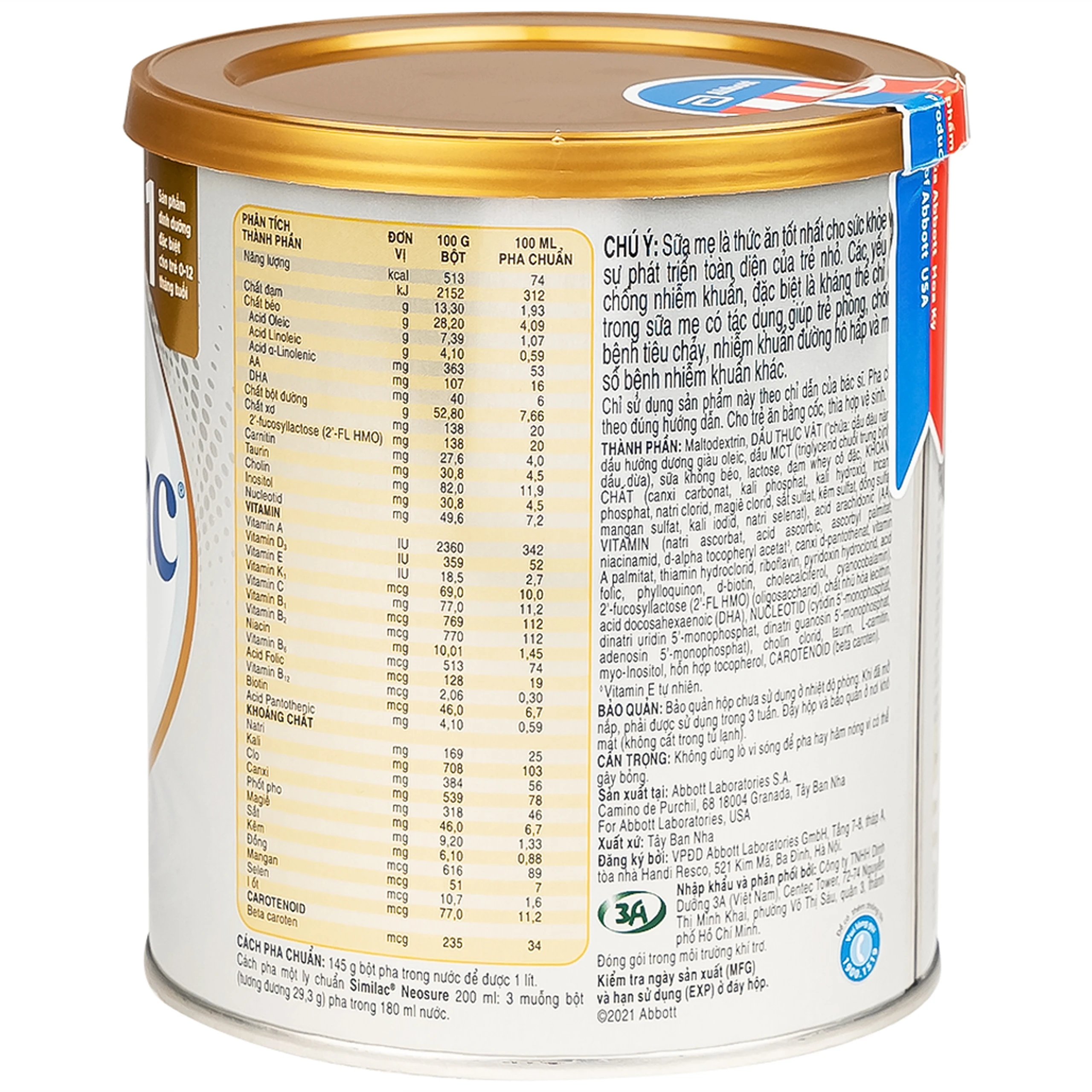 Sữa Similac Neosure 370g đặc chế cho trẻ sinh non, nhẹ cân từ 0 - 12 tháng 6
