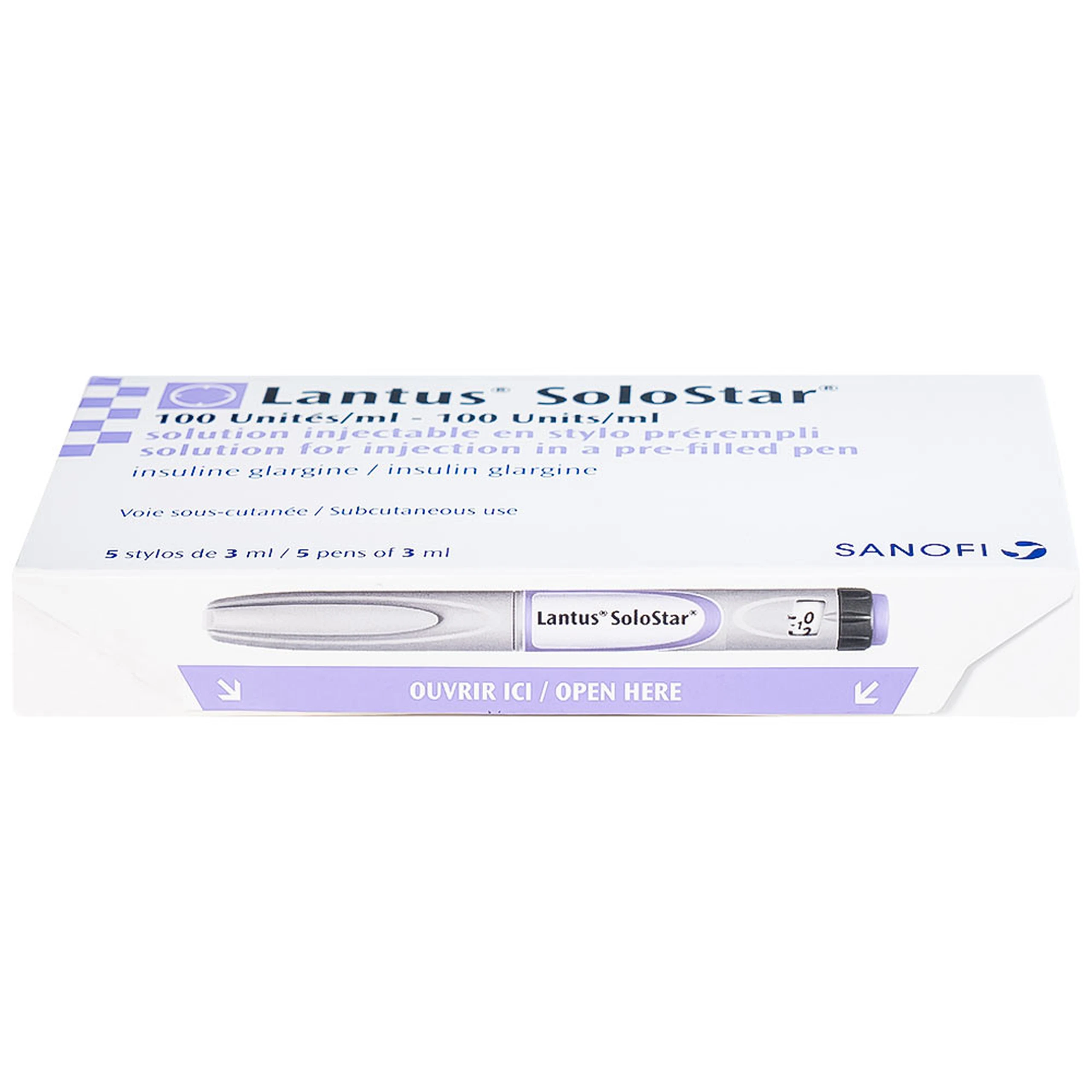 Bút tiêm Lantus SoloStar 100 Units/ml điều trị đái tháo đường (5 cây x 3ml)