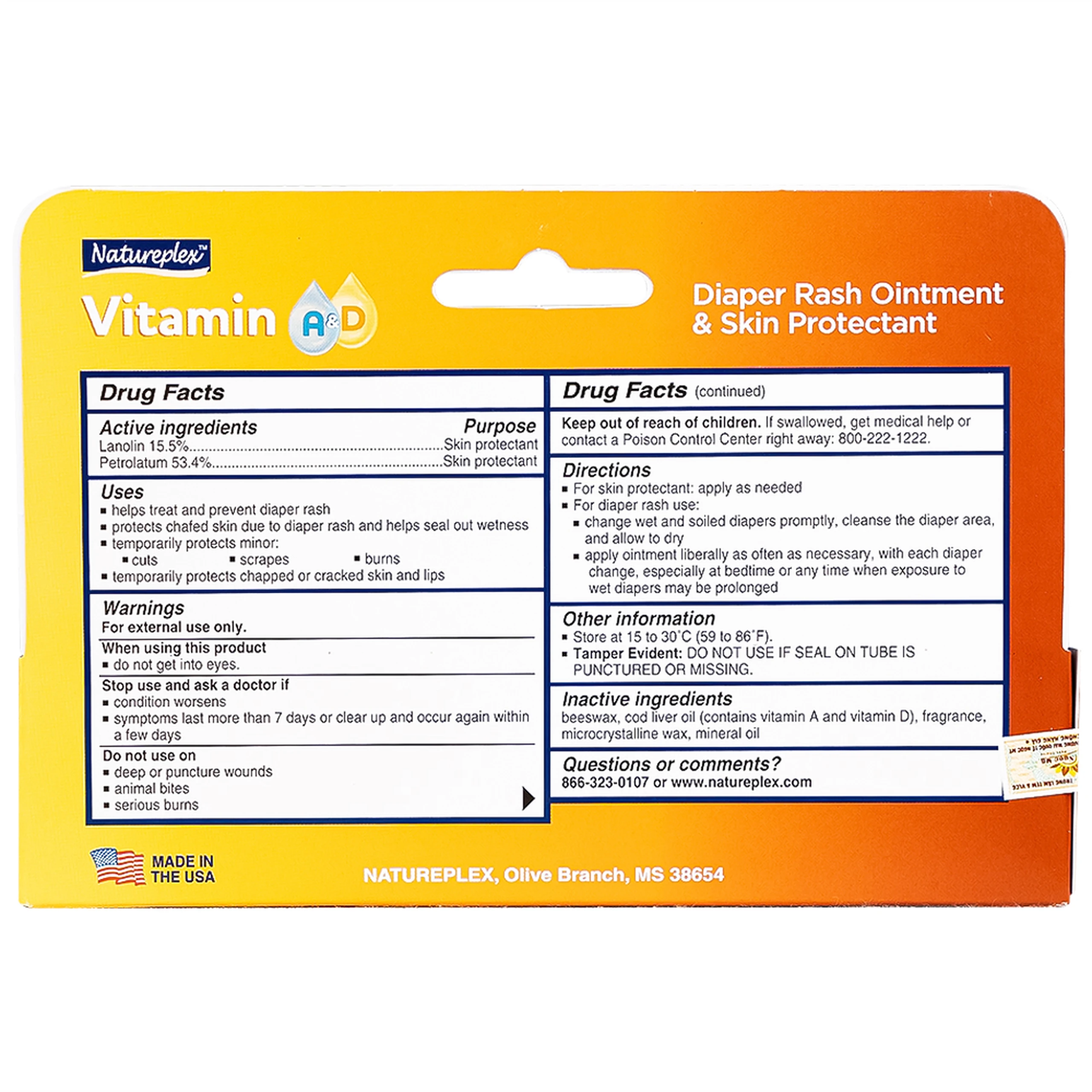 Kem bôi hăm tả Natureplex A+D Ointment 42.5g