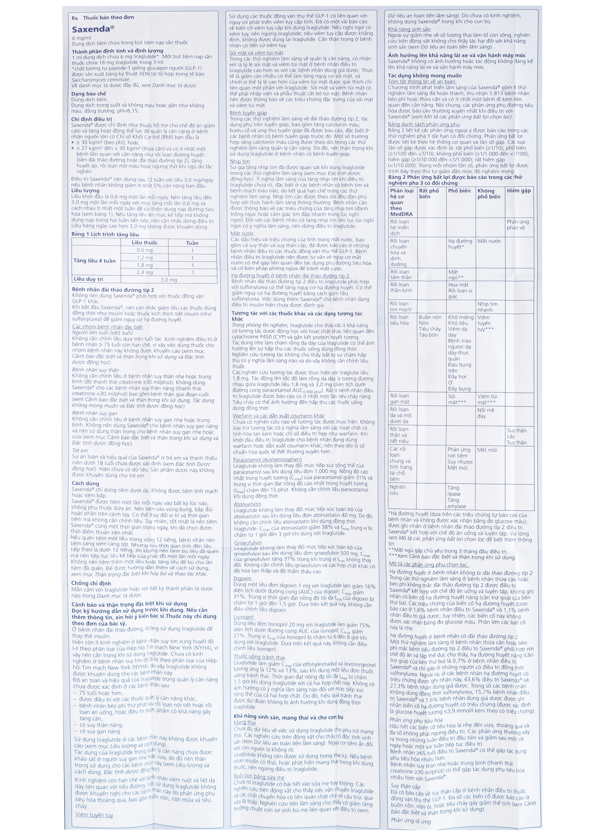 Dung dịch tiêm Saxenda 6mg/ml Novo Nordisk hỗ trợ cho chế độ ăn giảm calo (3 cây)