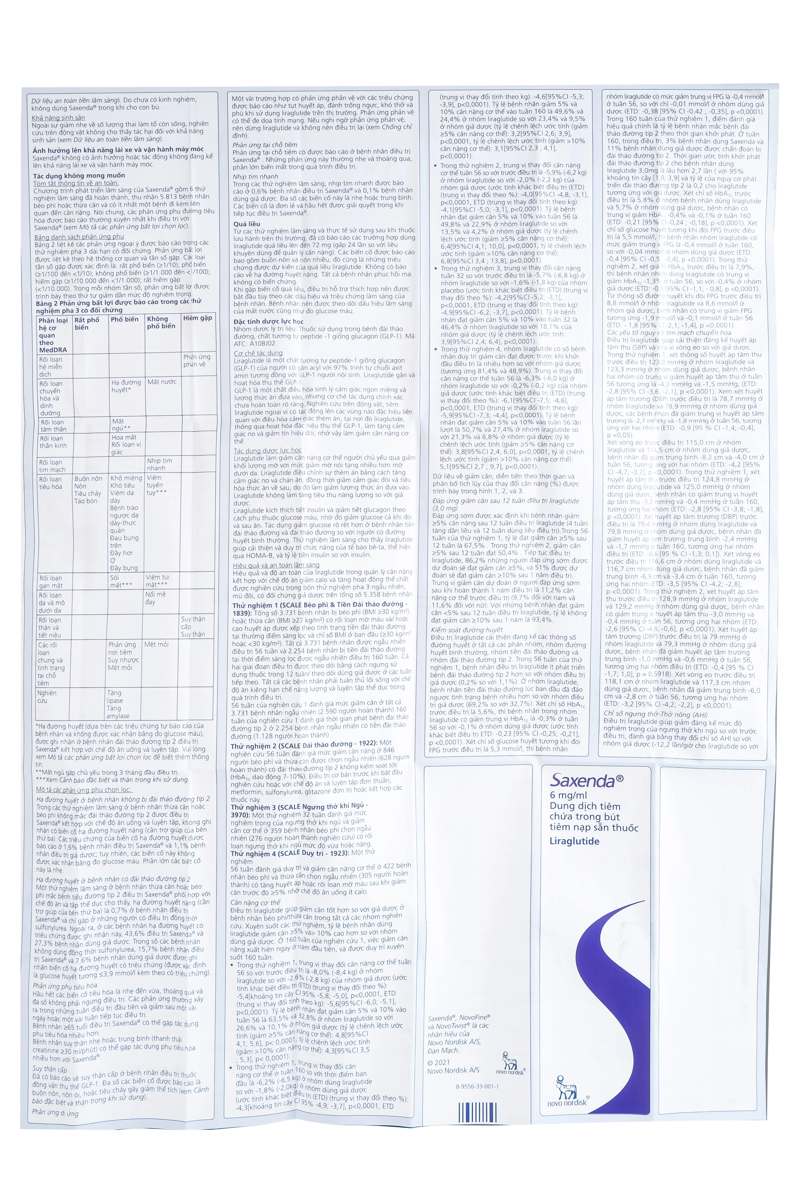 Dung dịch tiêm Saxenda 6mg/ml Novo Nordisk hỗ trợ cho chế độ ăn giảm calo (3 cây)