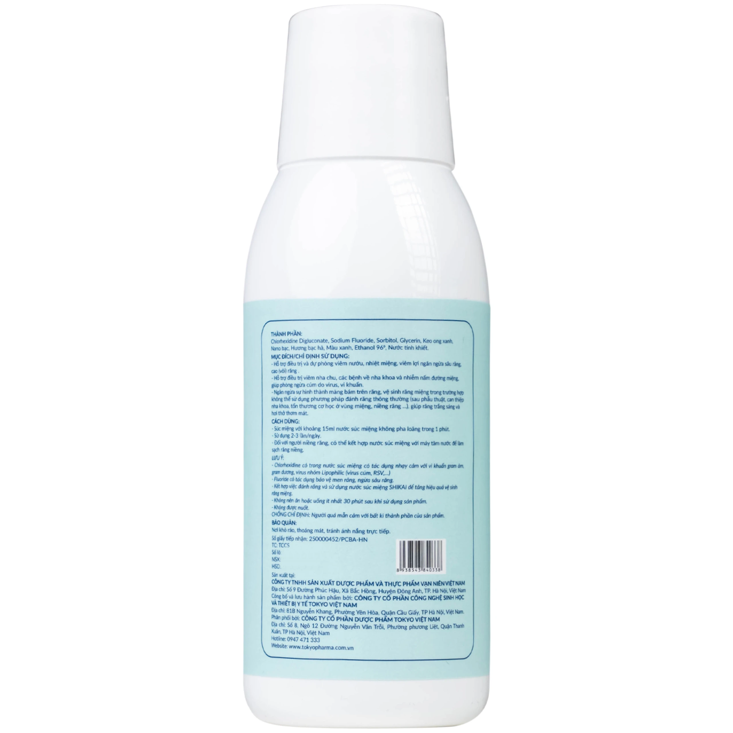 Nước súc miệng Shikai Tokyo Pharma hỗ trợ điều trị viêm nướu, viêm lợi, nha chu,ngừa virus, vi khuẩn 250ml