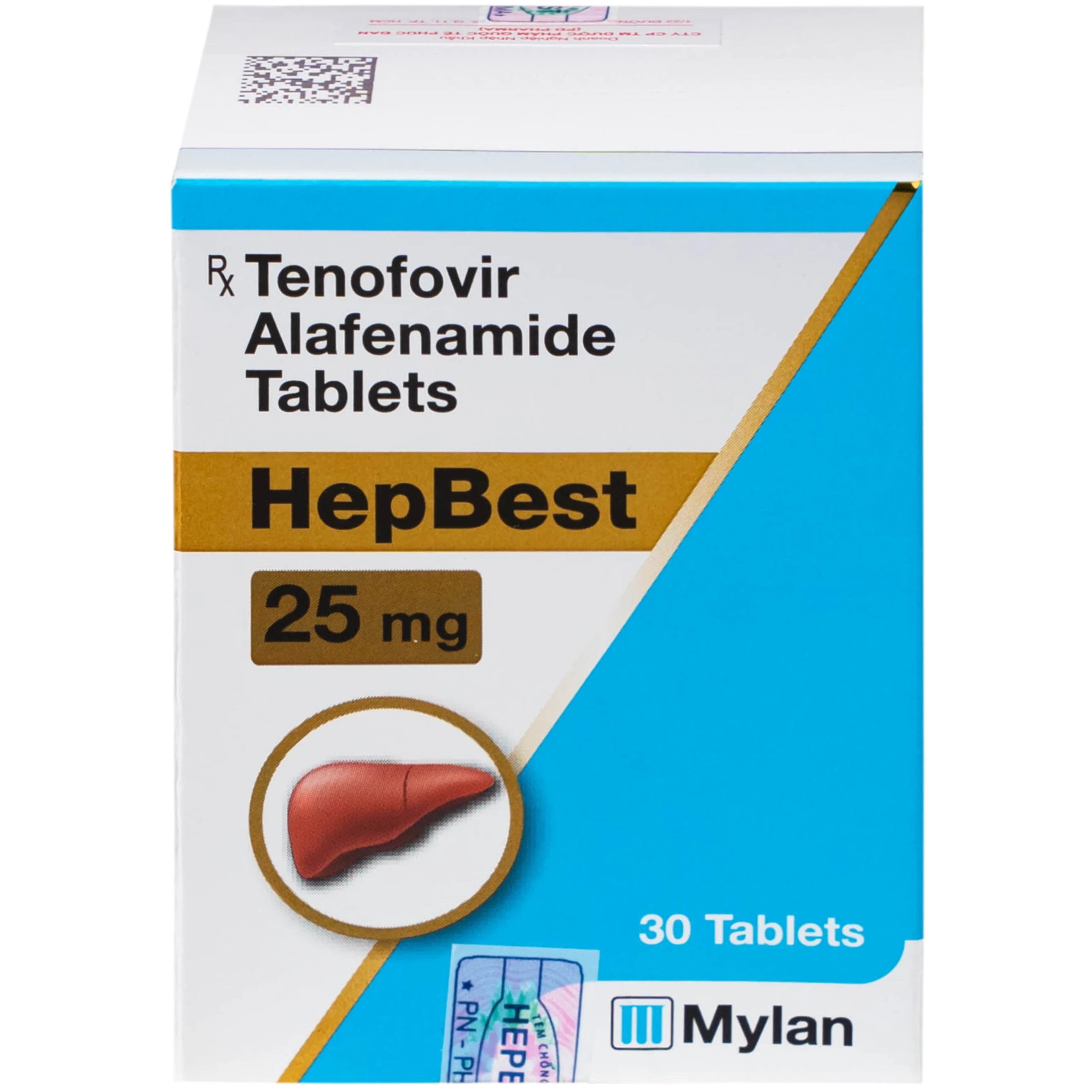 Thuốc Hepbest 25mg điều trị nhiễm virus viêm gan B mạn tính (30 viên)