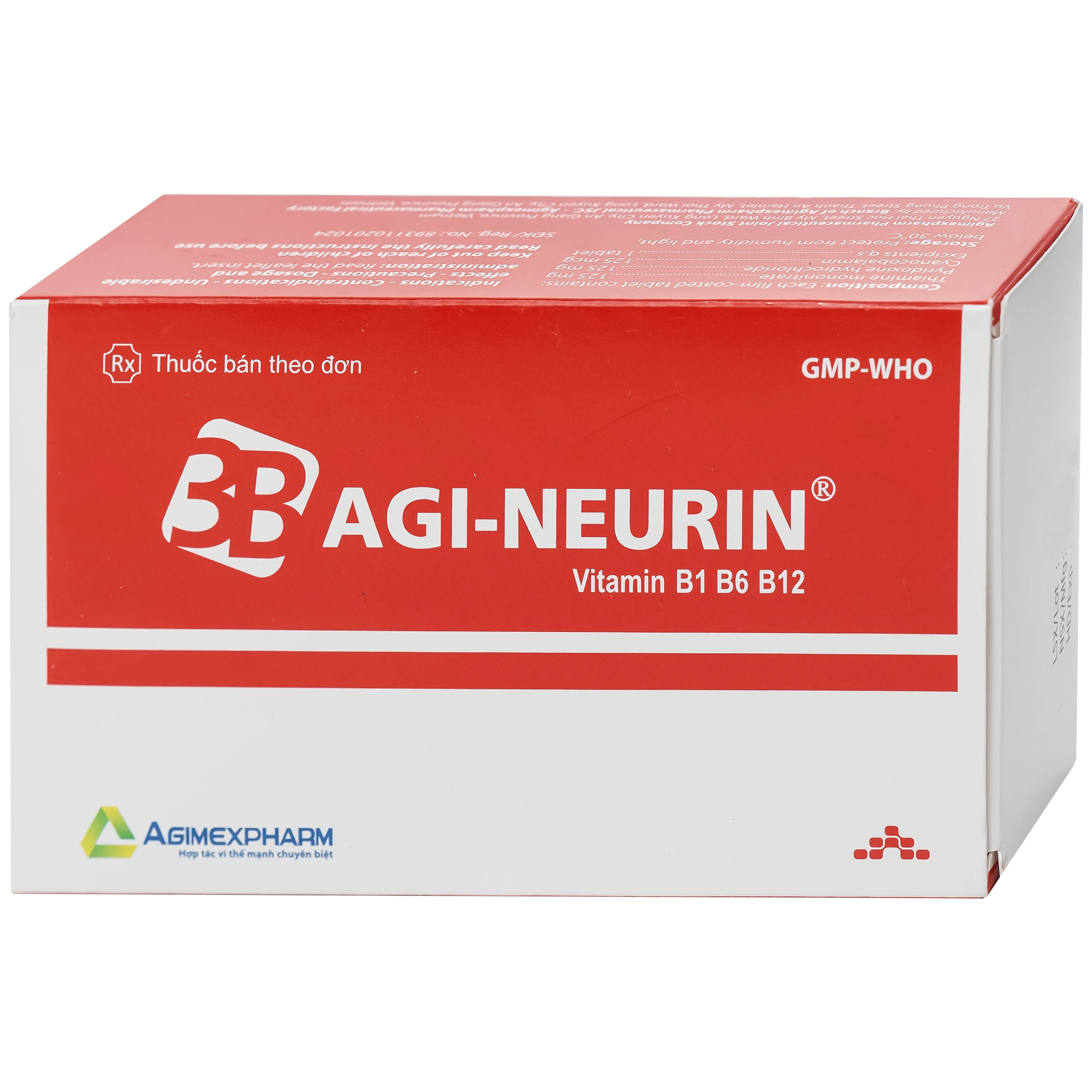 Thuốc 3B Agi-Neurin Agimexpharm điều trị các triệu chứng bệnh và các rối loạn do thiếu vitamin b1, b6, b12 (10 vỉ x 10 viên)