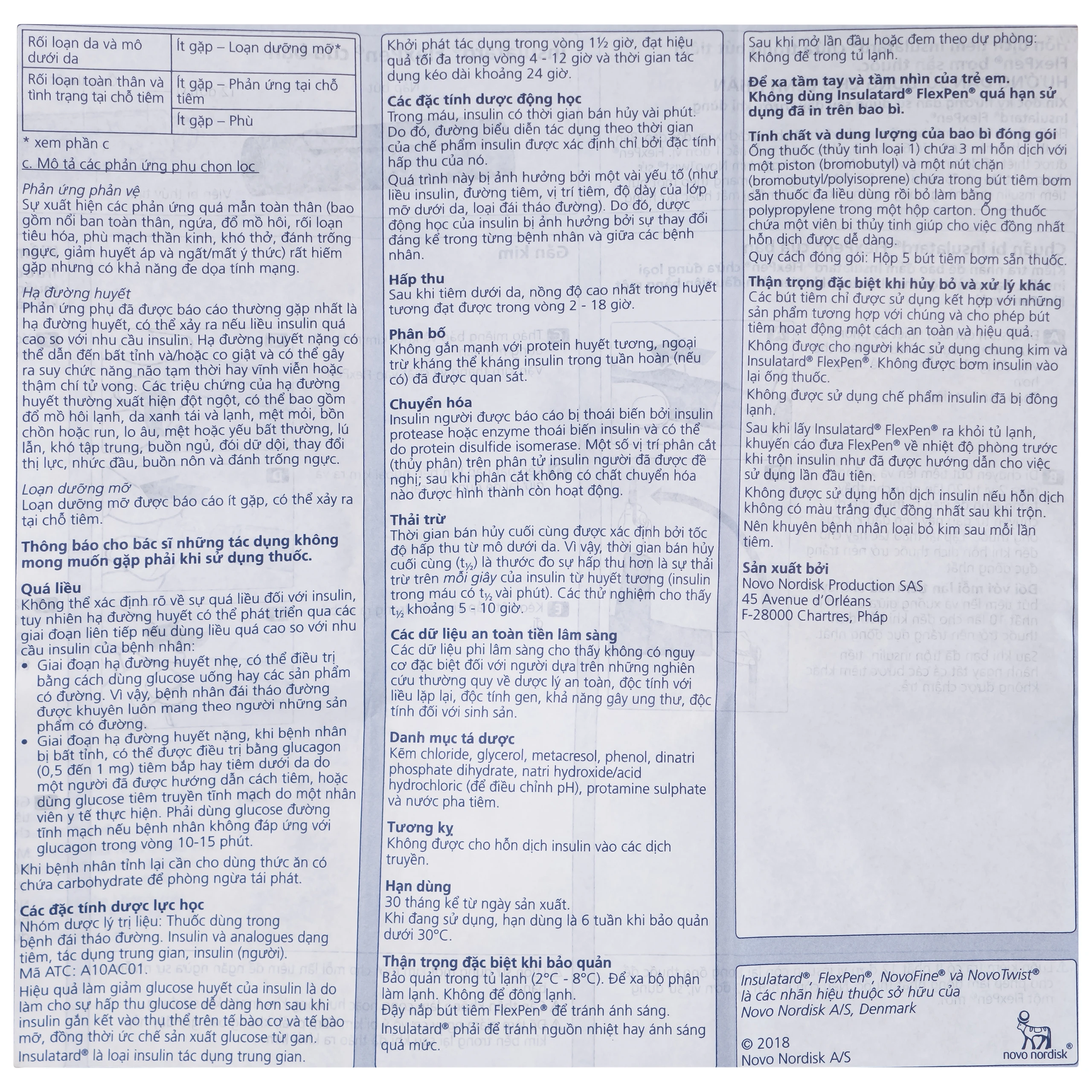 Bút tiêm Insulatard FlexPen 100IU/ml Novo Nordisk điều trị bệnh đái tháo đường (5 cây)