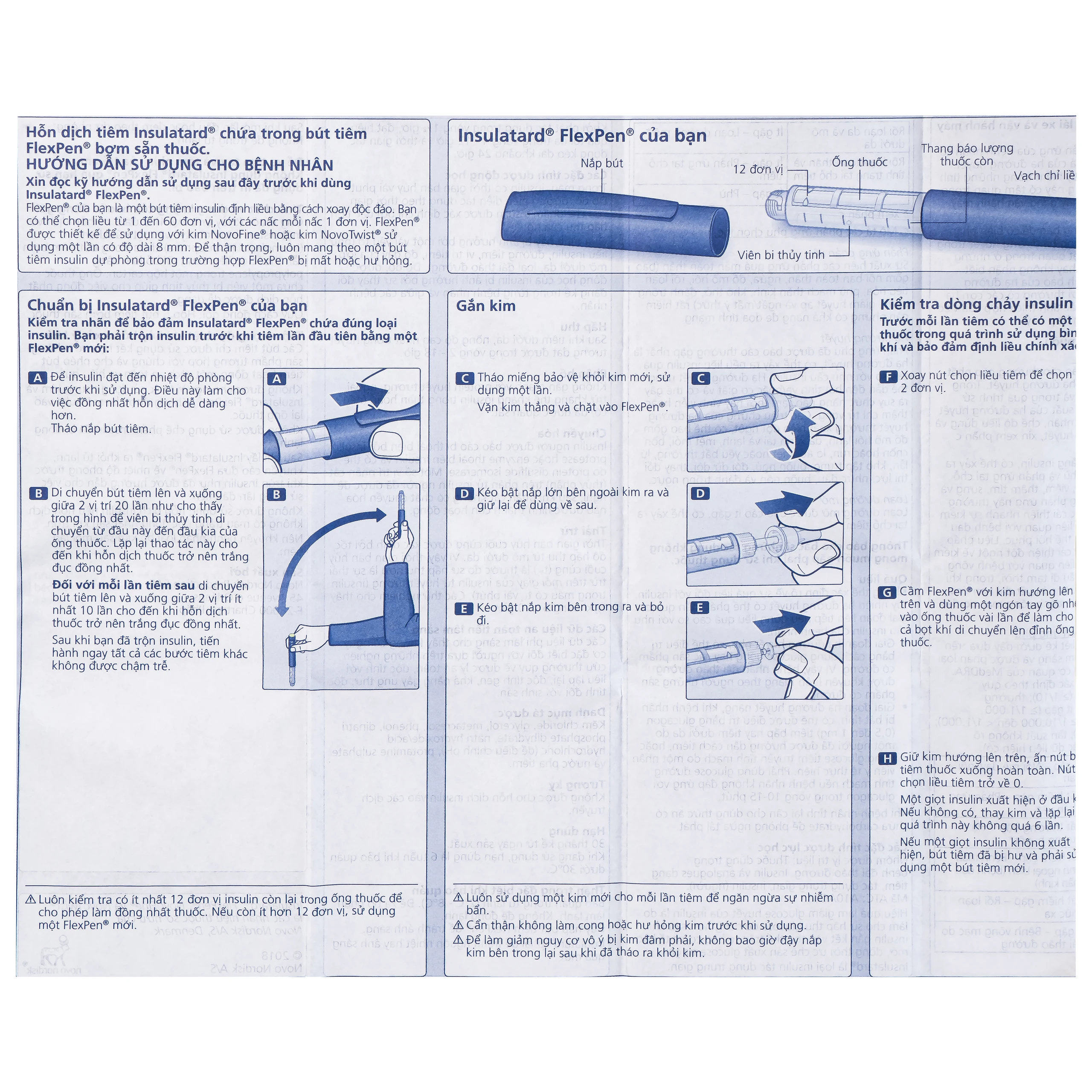 Bút tiêm Insulatard FlexPen 100IU/ml Novo Nordisk điều trị bệnh đái tháo đường (5 cây)