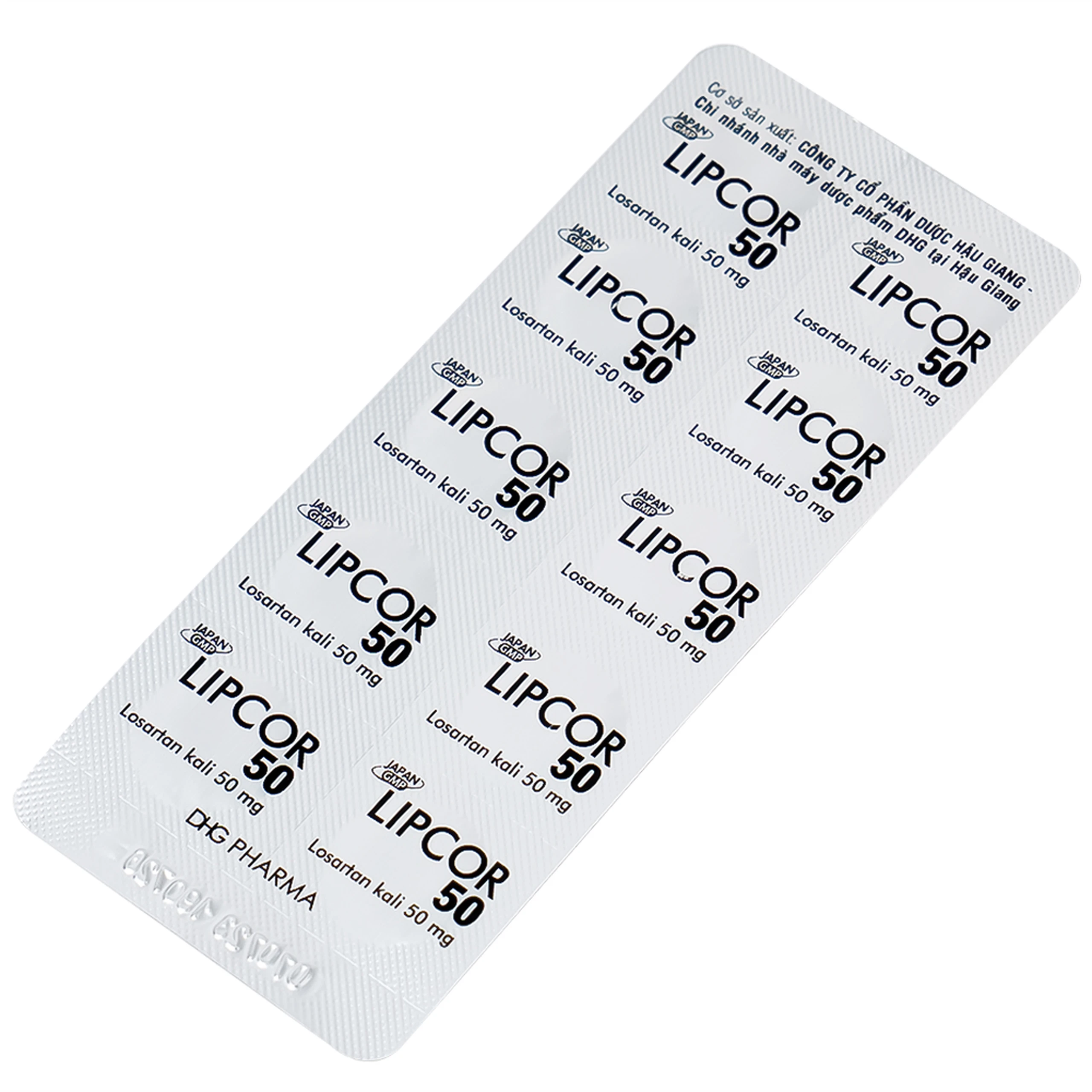 Viên nén Lipcor 50 DHG Pharma điều trị tăng huyết áp (3 vỉ x 10 viên)