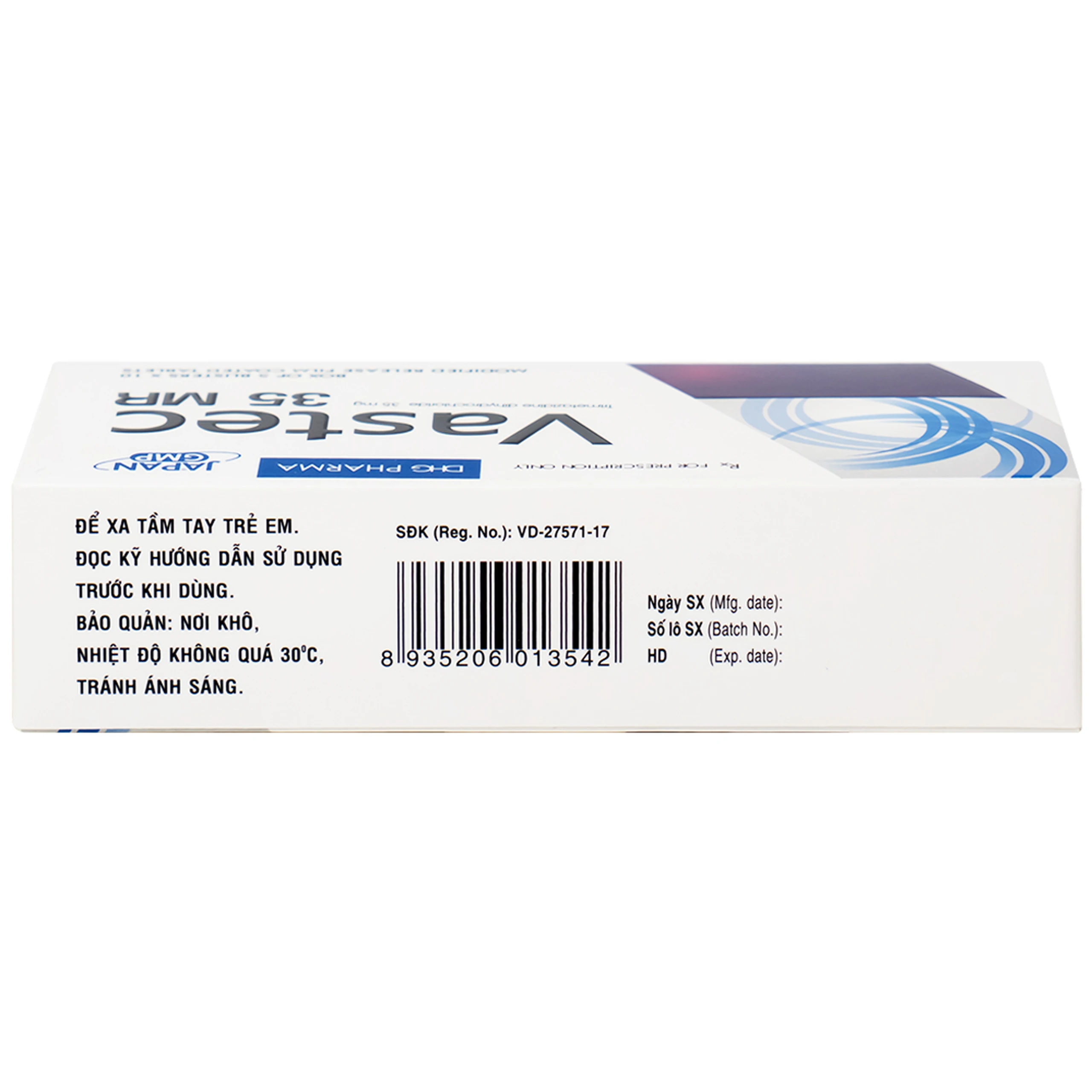Thuốc Vastec 35 MR DHG điều trị đau thắt ngực ổn định (5 vỉ x 10 viên)