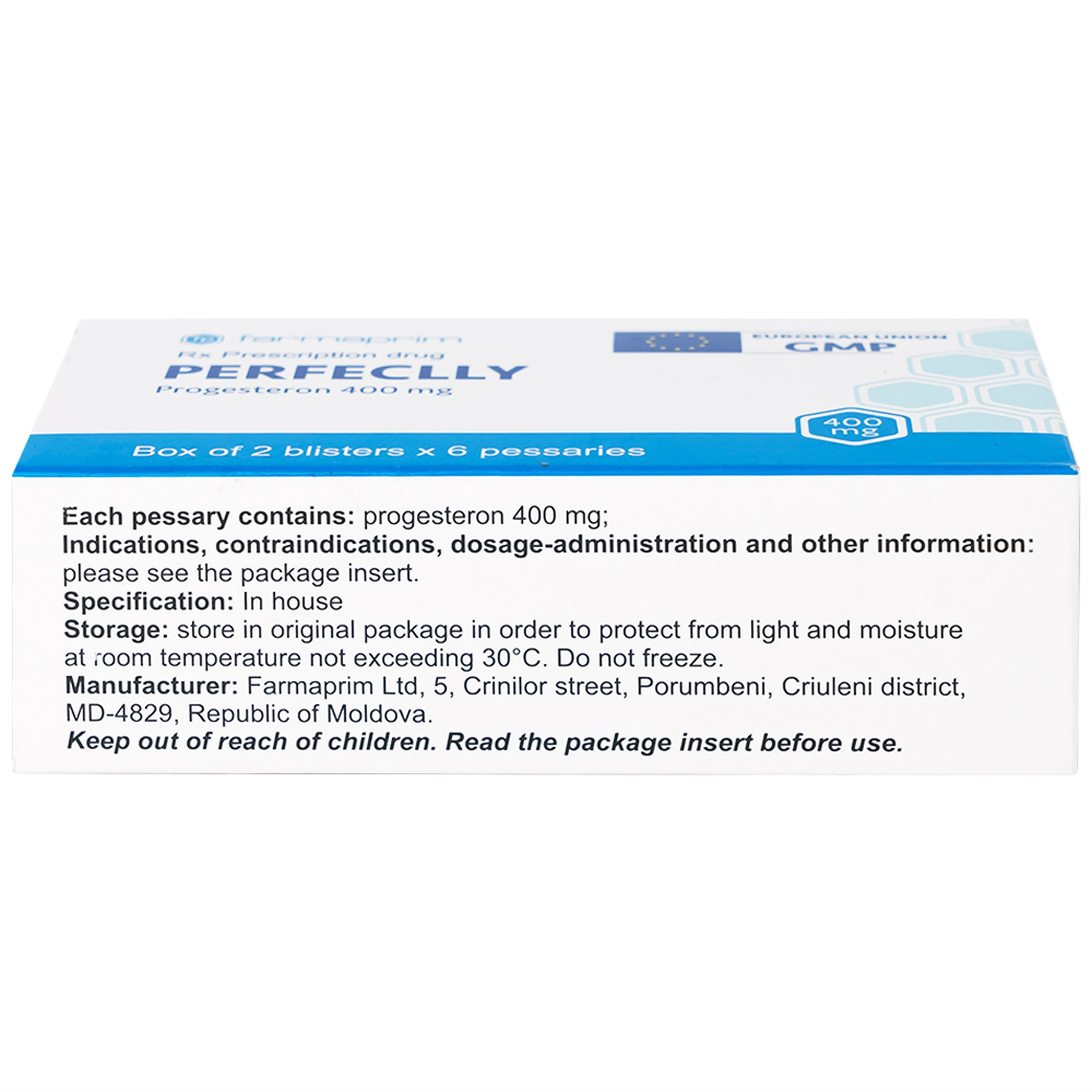 Viên đạn Perfeclly 400mg Farmaprim điều trị hội chứng tiền kinh nguyệt (2 vỉ x 6 viên)