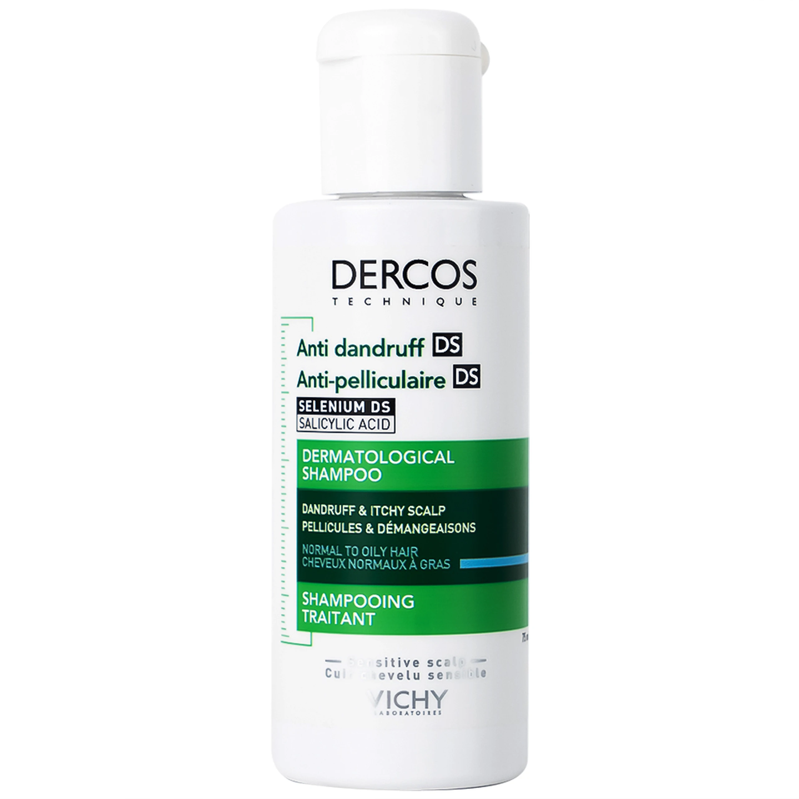Dầu gội sạch gàu cho da đầu dầu Vichy Dercos Technique Anti Dandruff 75ml