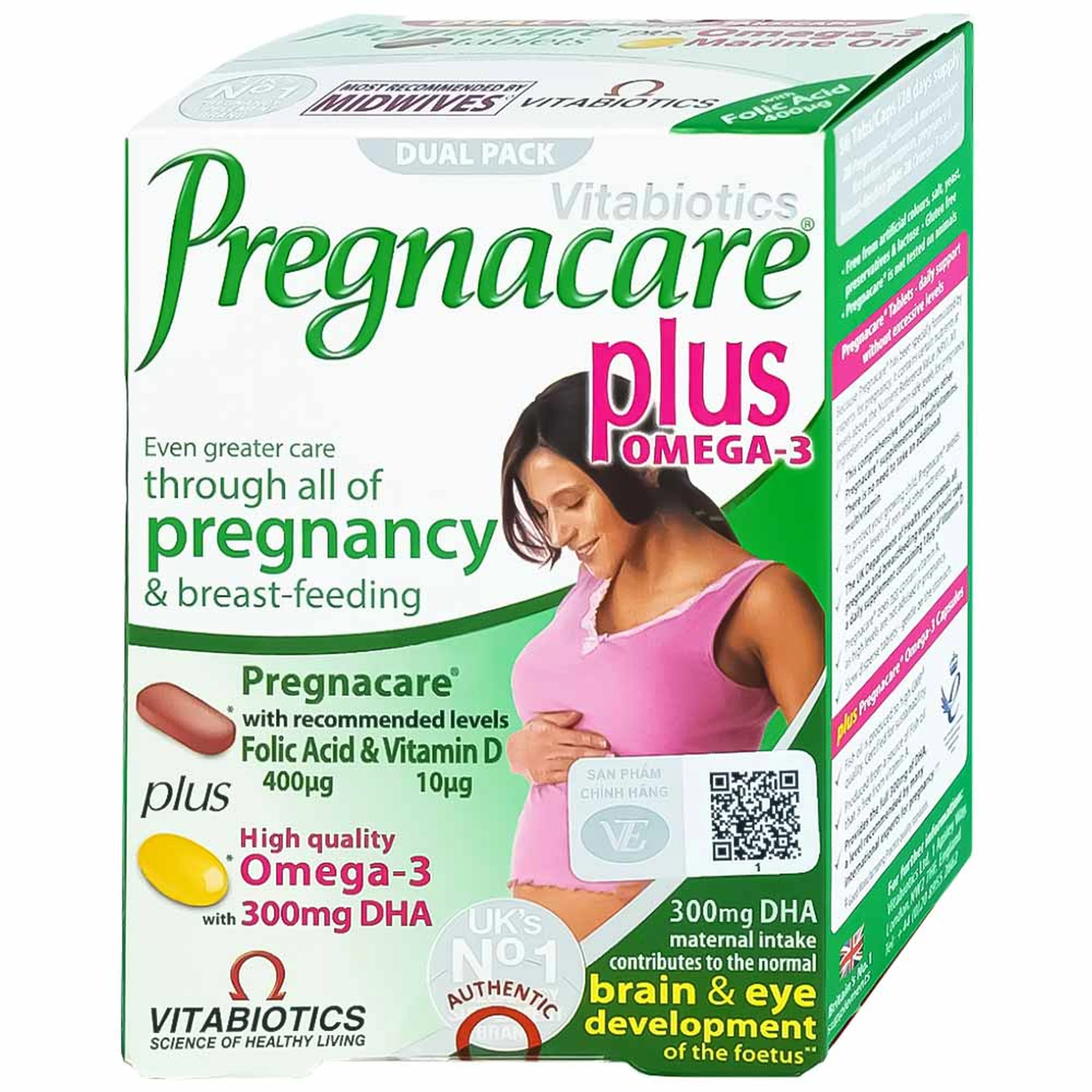 Viên uống bổ sung Vitamin Omega-3 và khoáng chất Vitabiotics Pregnacare Plus (56 viên)