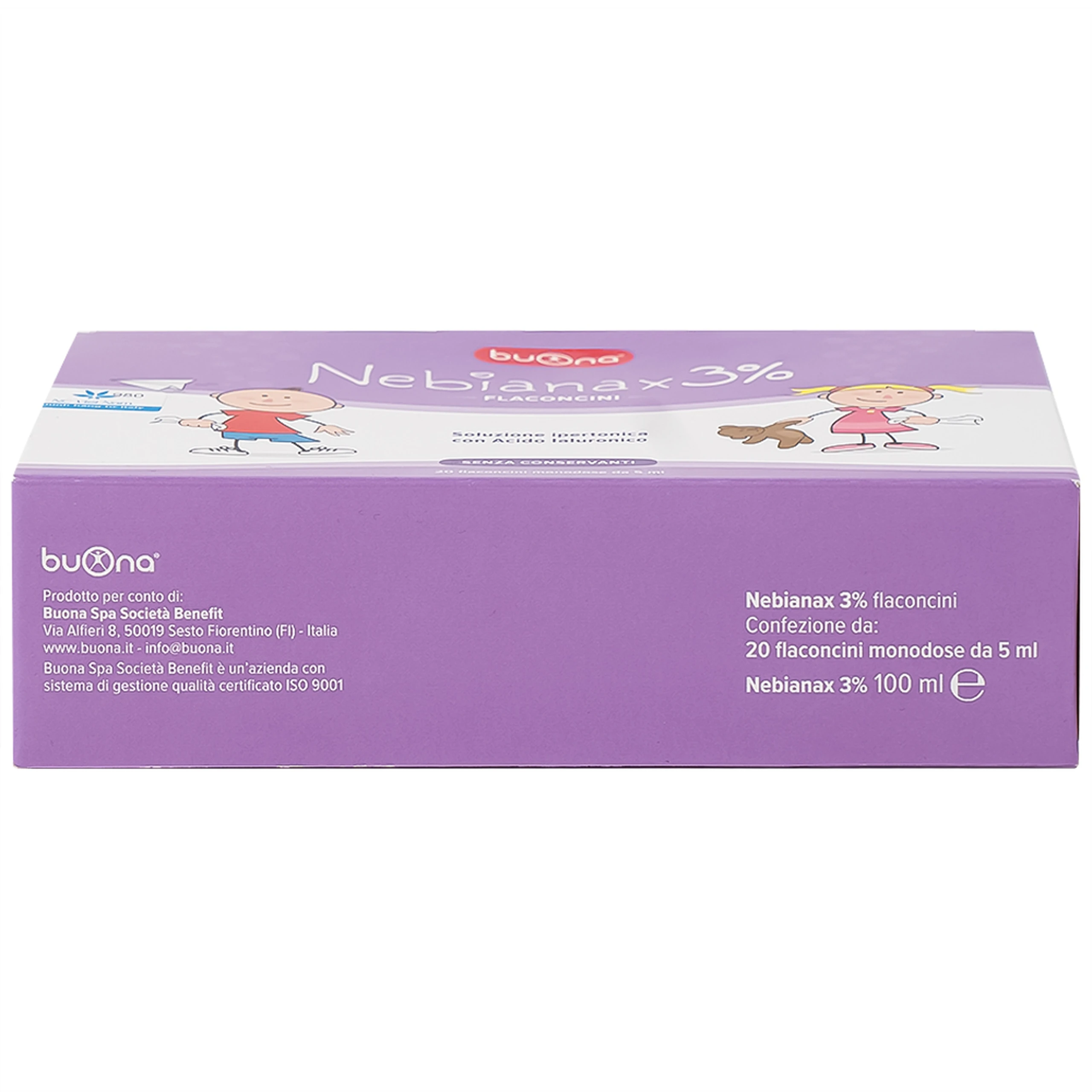 Nước muối sinh lý ưu trương Buona Nebianax 3% (20 ống) hỗ trợ điều trị nhiễm khuẩn đường hô hấp