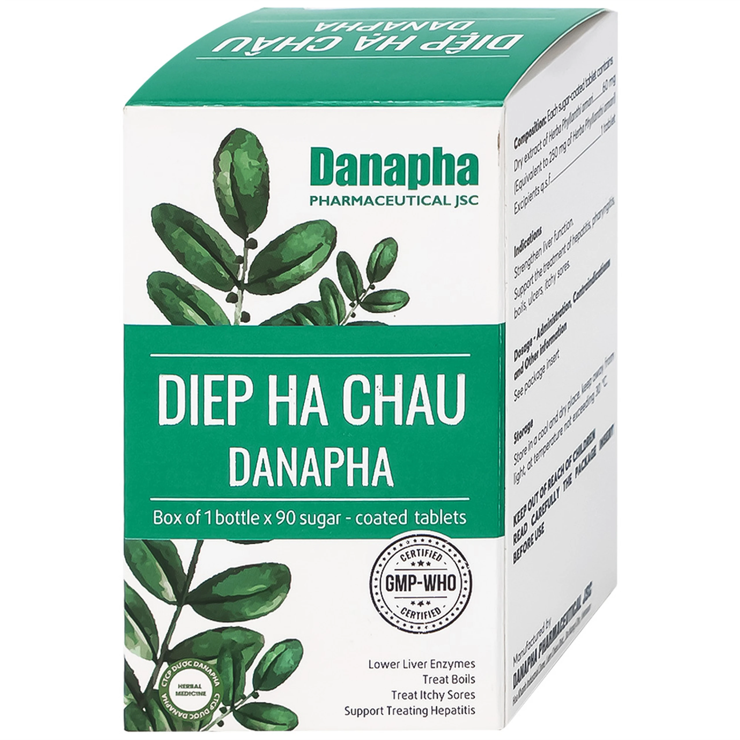 Thuốc Diệp Hạ Châu Danapha tăng cường chức năng gan (90 viên)