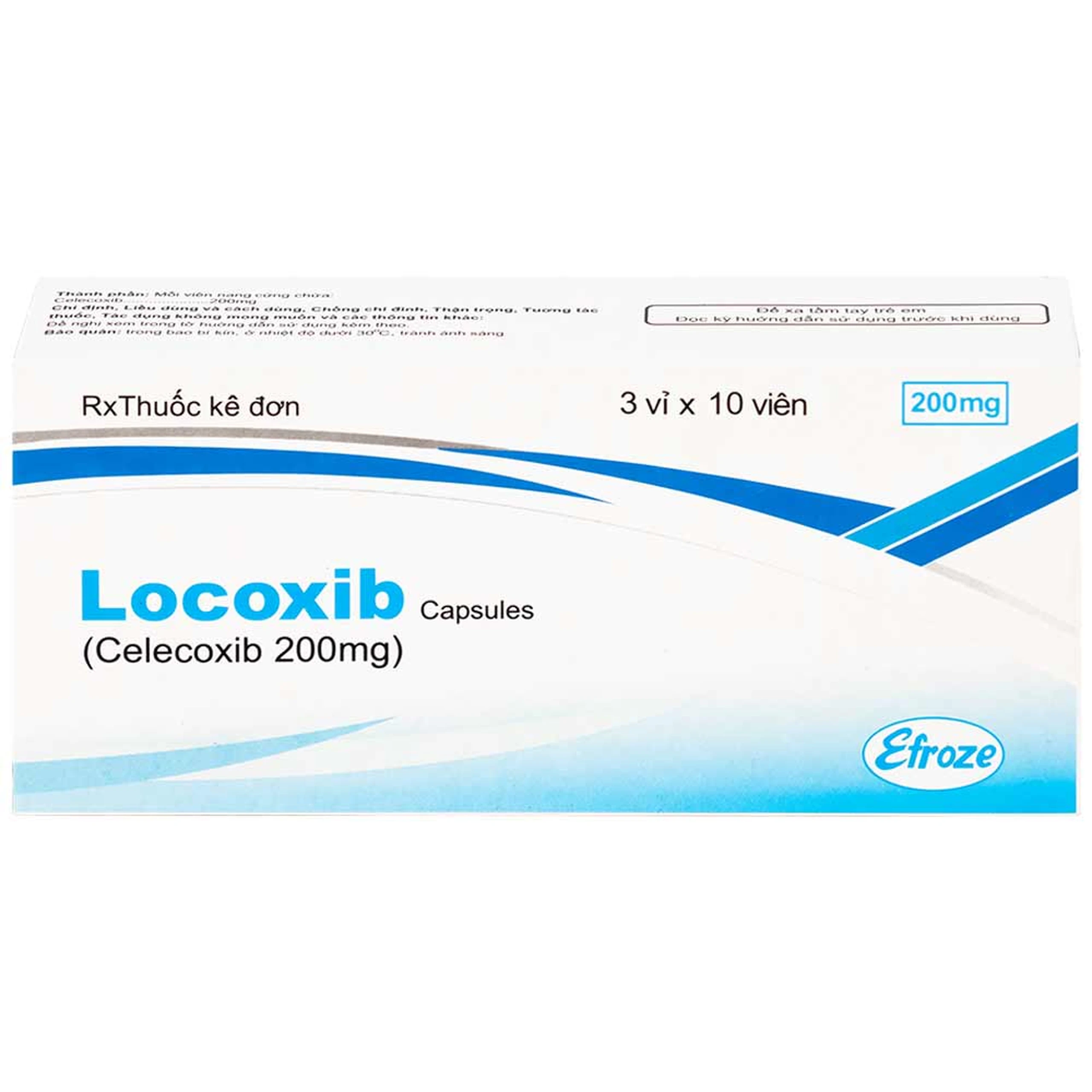 Thuốc Locoxib Efroze điều trị viêm xương khớp, viêm khớp dạng thấp (3 vỉ x 10 viên)