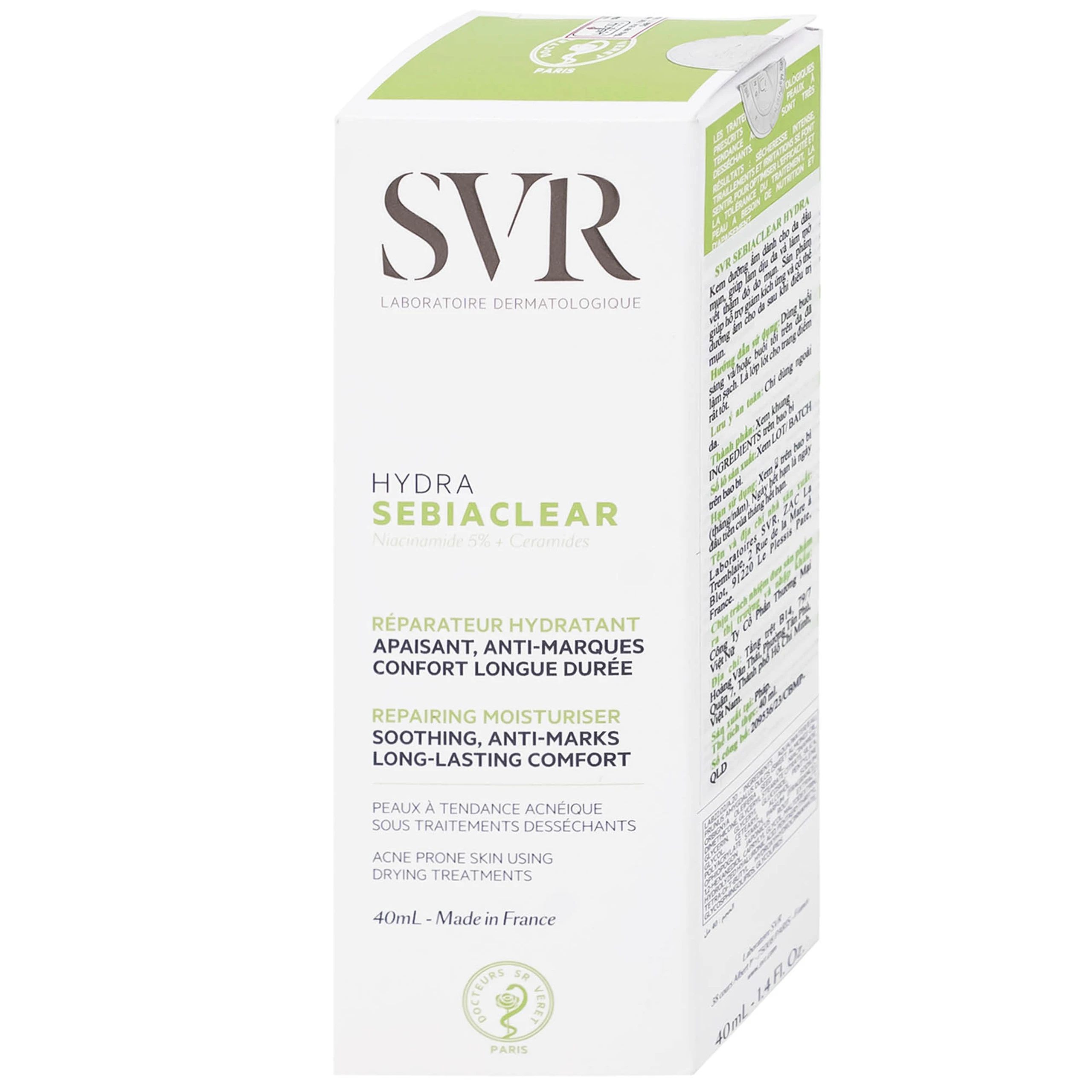 Kem bôi SVR Sebiaclear Hydra dưỡng ẩm cho da dầu mụn (40ml)