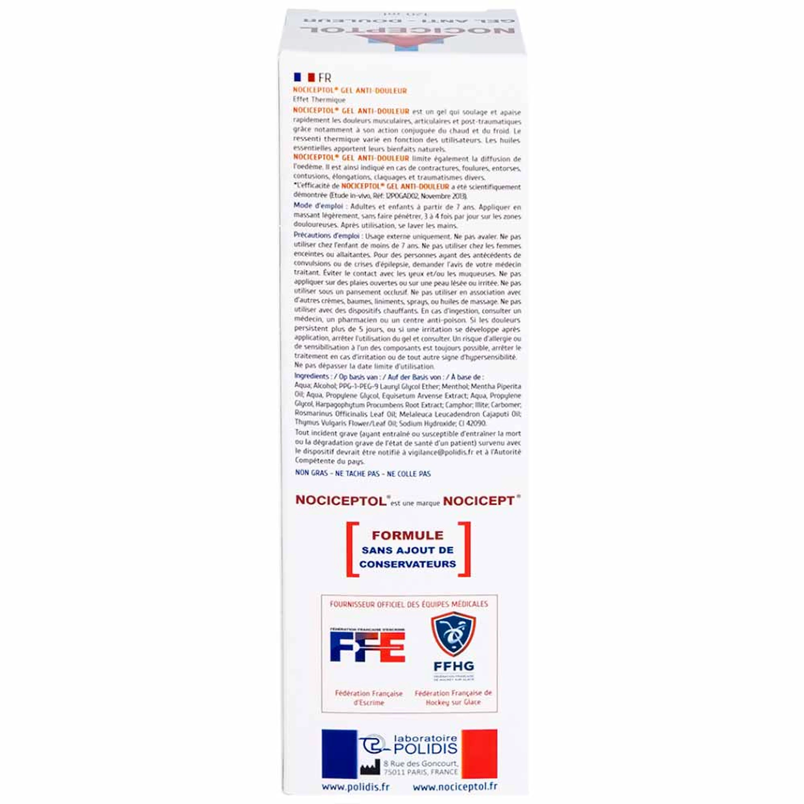Kem bôi giảm đau Nociceptol120ml anti-douleur polidis giảm đau nhức xương khớp, mỏi cơ, chấn thương