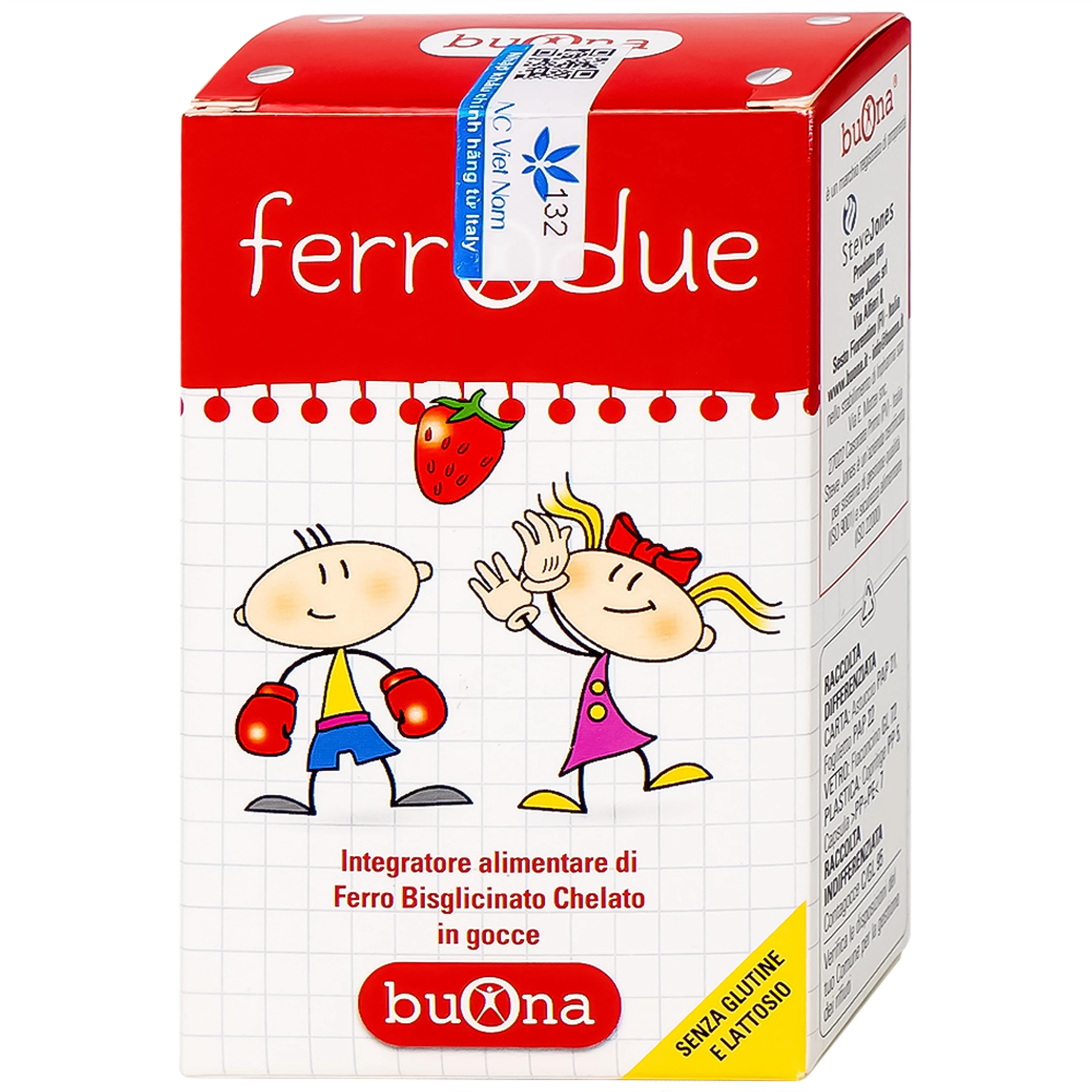 Dung dịch giúp giảm nguy cơ thiếu máu do thiếu sắt Buona Ferrodue (15ml)