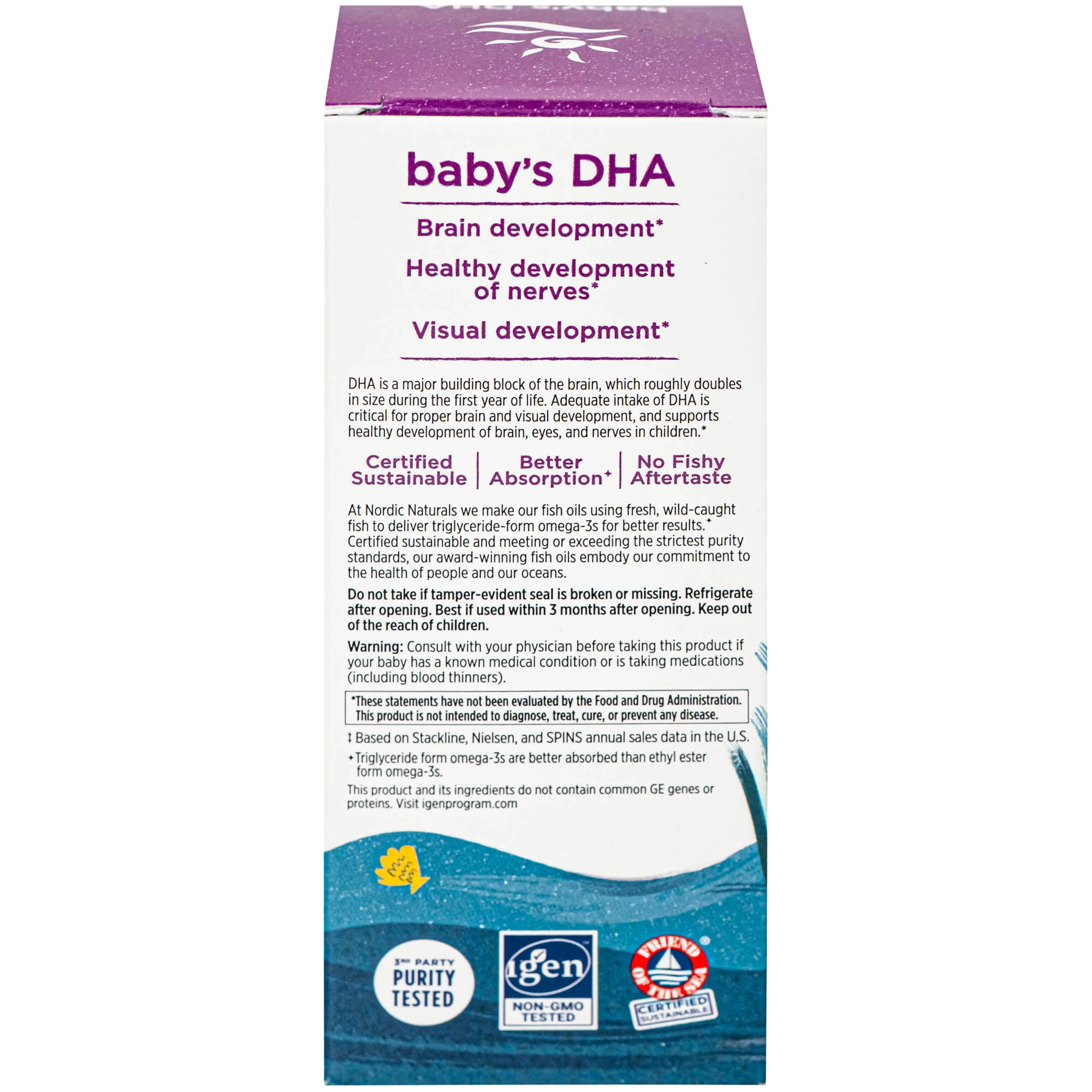 Dung dịch hỗ trợ cải thiện thị lực cho trẻ Nordic Naturals Baby's DHA (60ml)