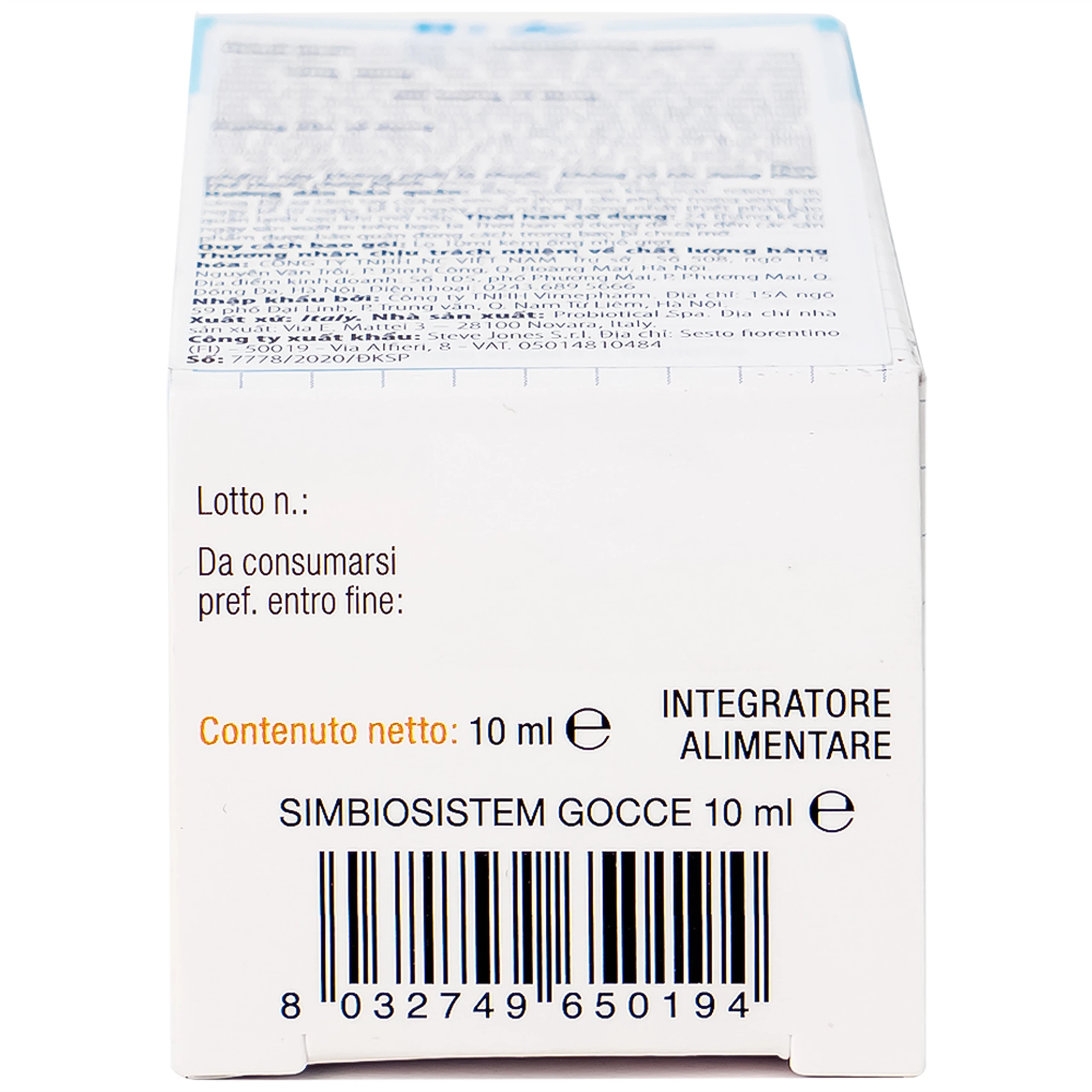 Dung dịch giúp bổ sung lợi khuẩn Buona Simbiosistem Gocce (10ml)