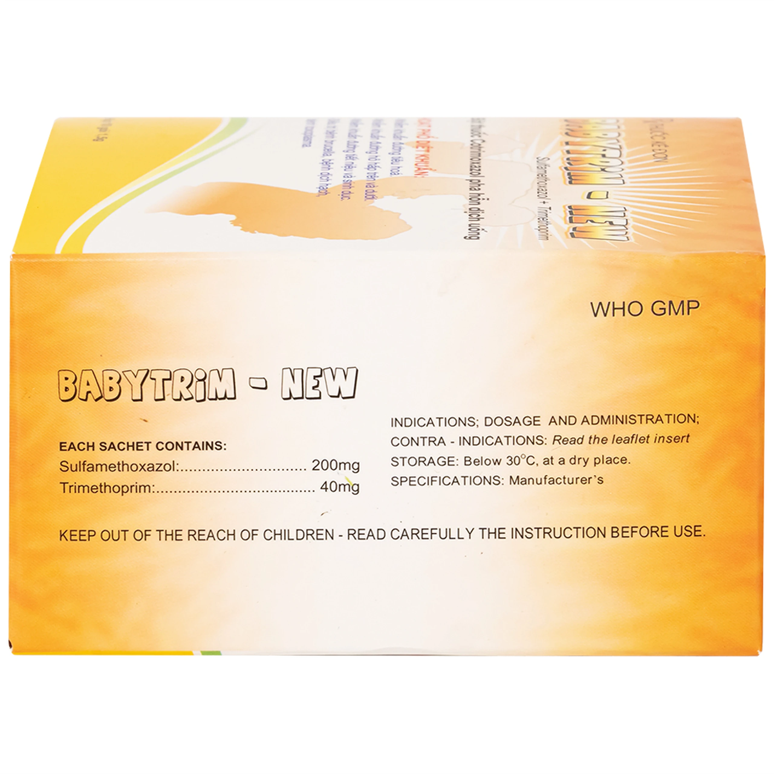 Bột uống Babytrim - New Pharbaco điều trị nhiễm khuẩn (10 gói x 1.5g)