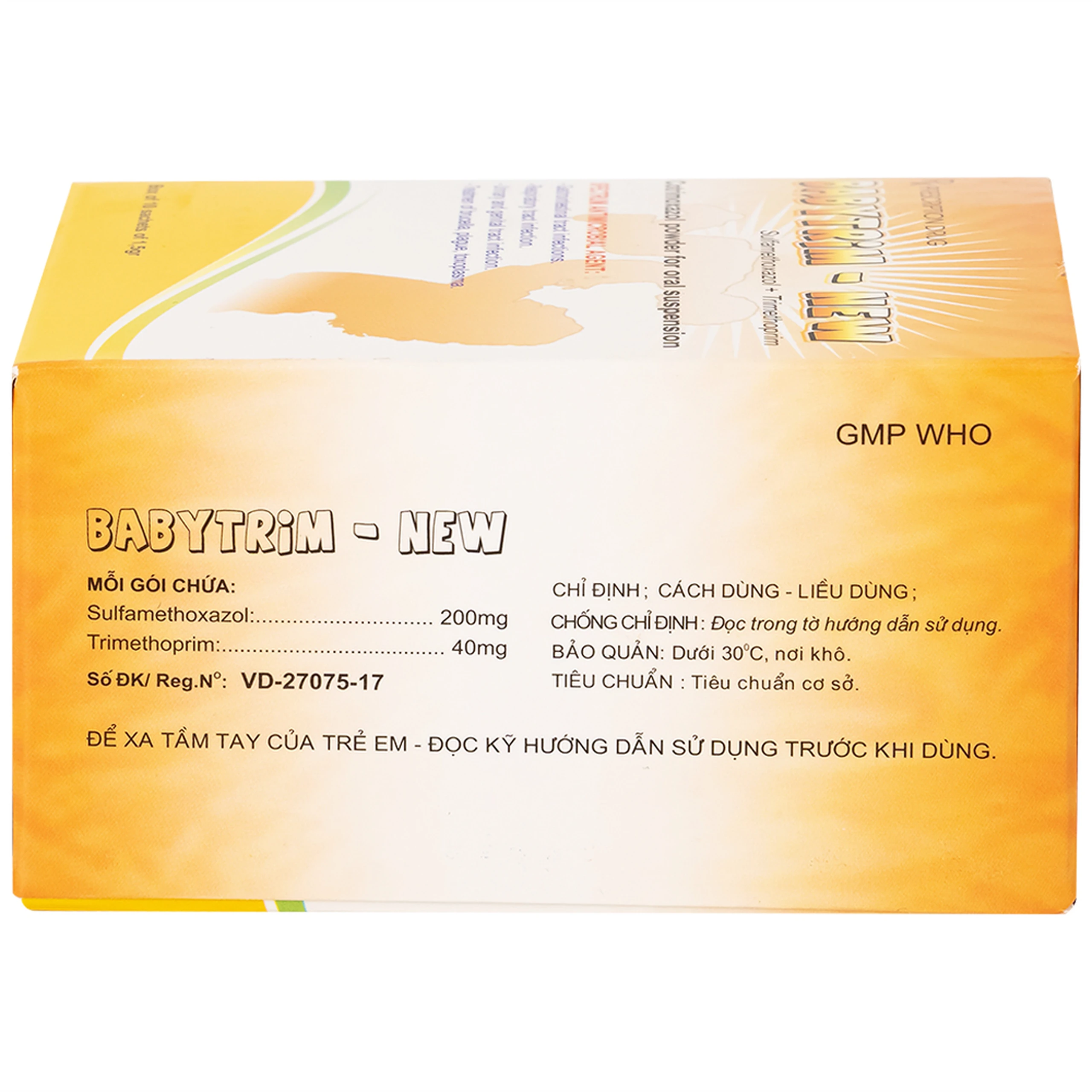 Bột uống Babytrim - New Pharbaco điều trị nhiễm khuẩn (10 gói x 1.5g)