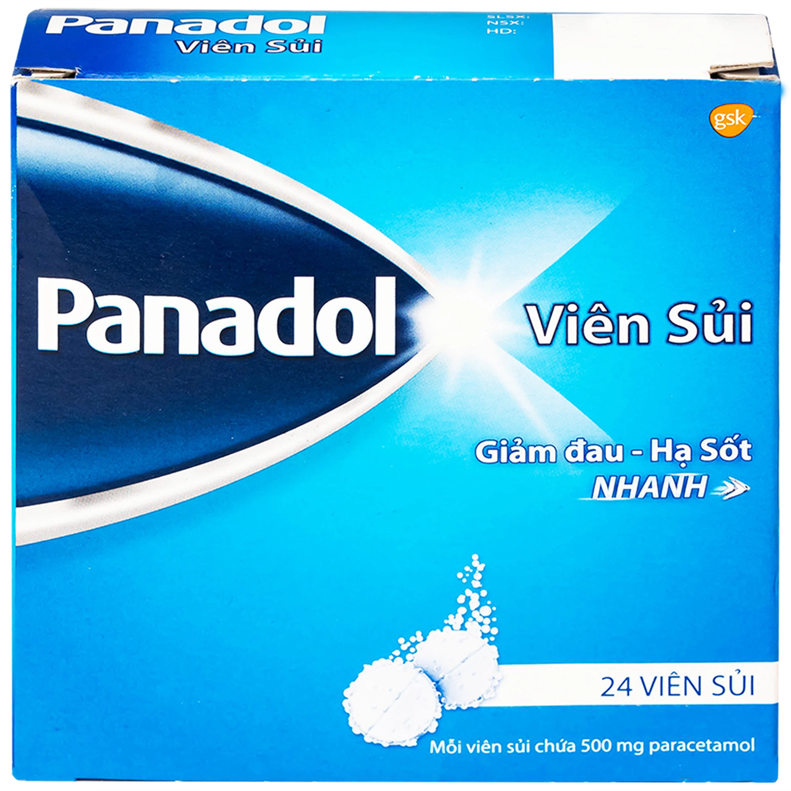 Viên sủi Panadol GSK giảm đau nhẹ và hạ sốt (6 vỉ x 4 viên)
